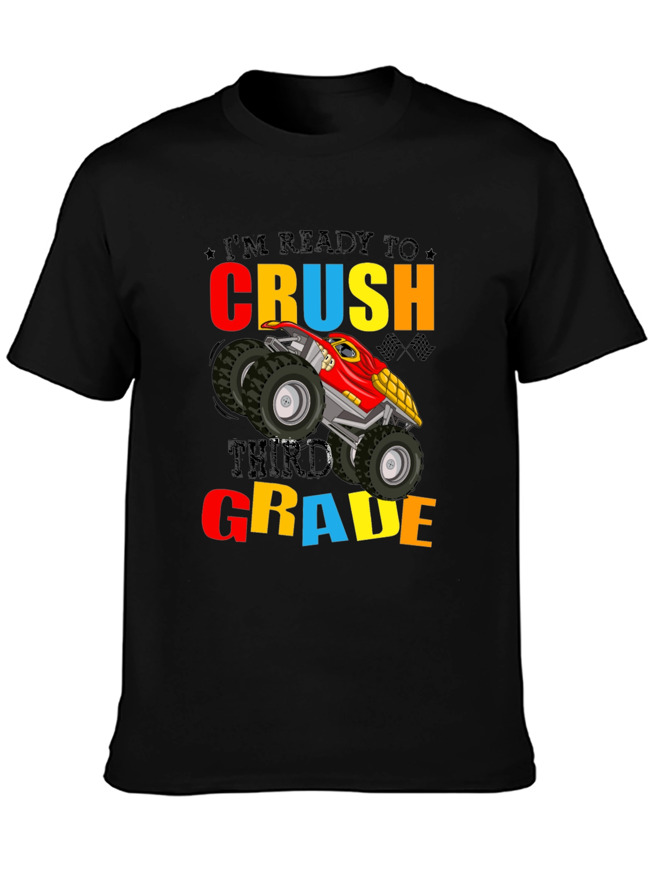 Ready to Crush Third Grade Monster Truck Graphic T-Shirt