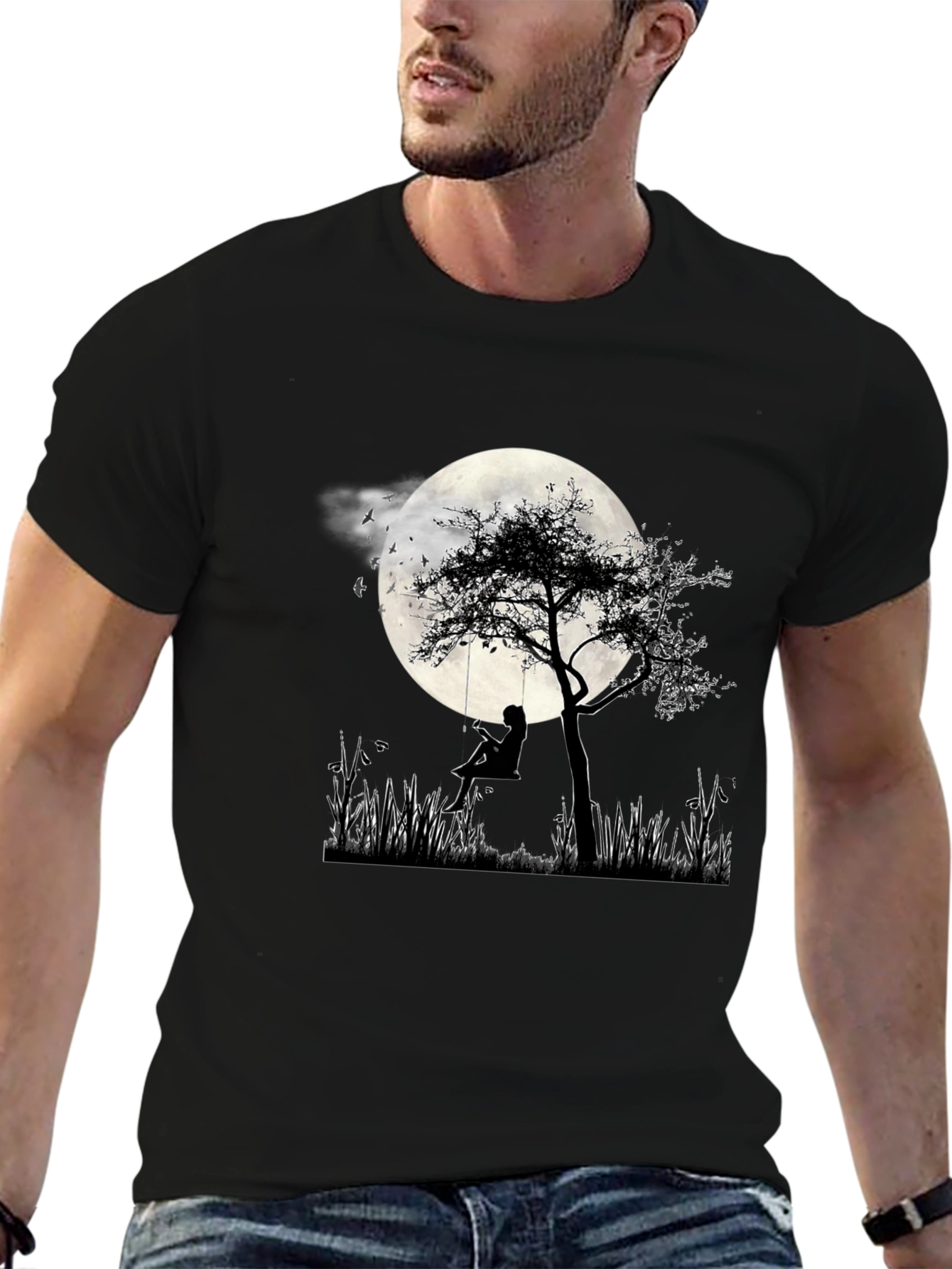 Silhouette Moon Tree Graphic Tee