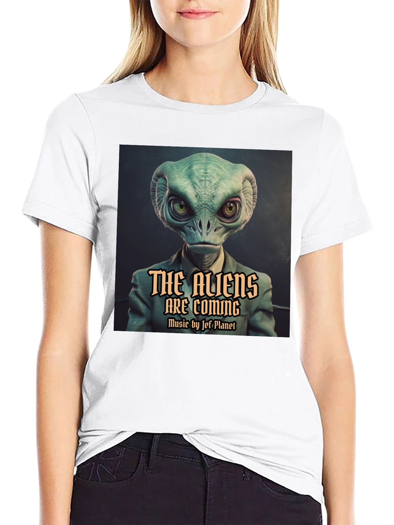 The Aliens Are Coming Black T-Shirt