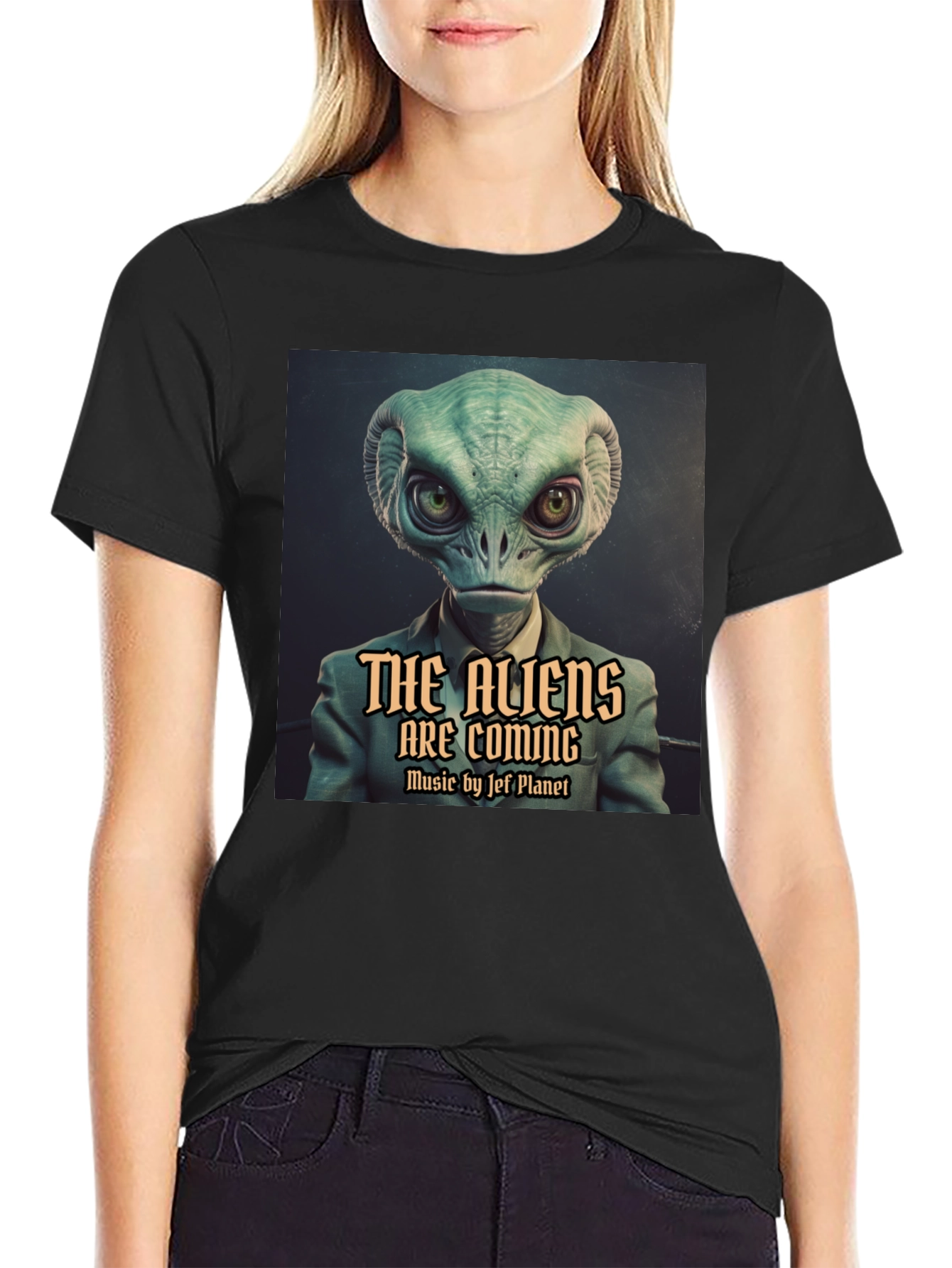 The Aliens Are Coming Black T-Shirt