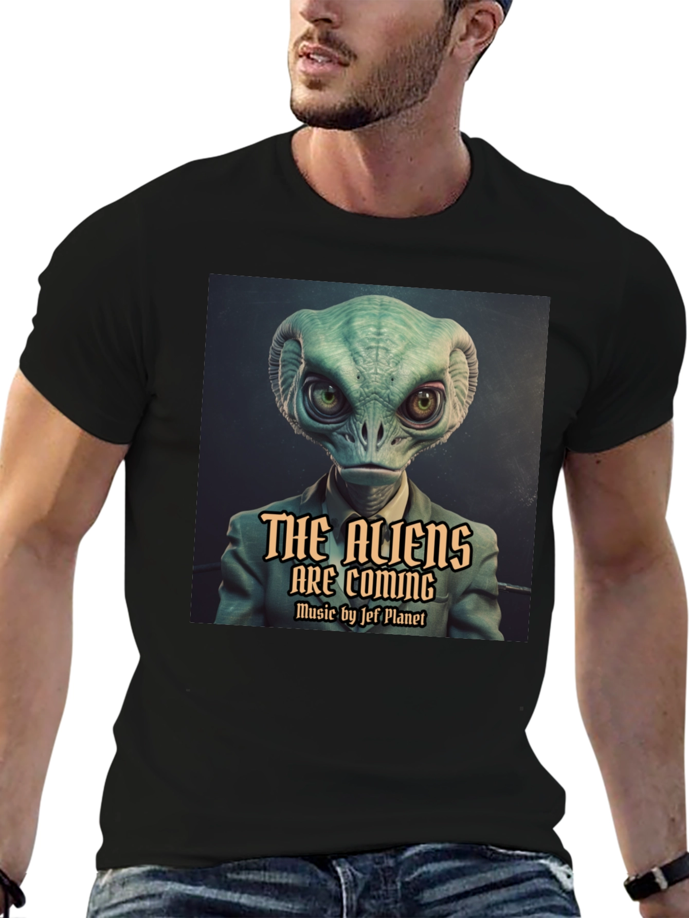 The Aliens Are Coming Black T-Shirt
