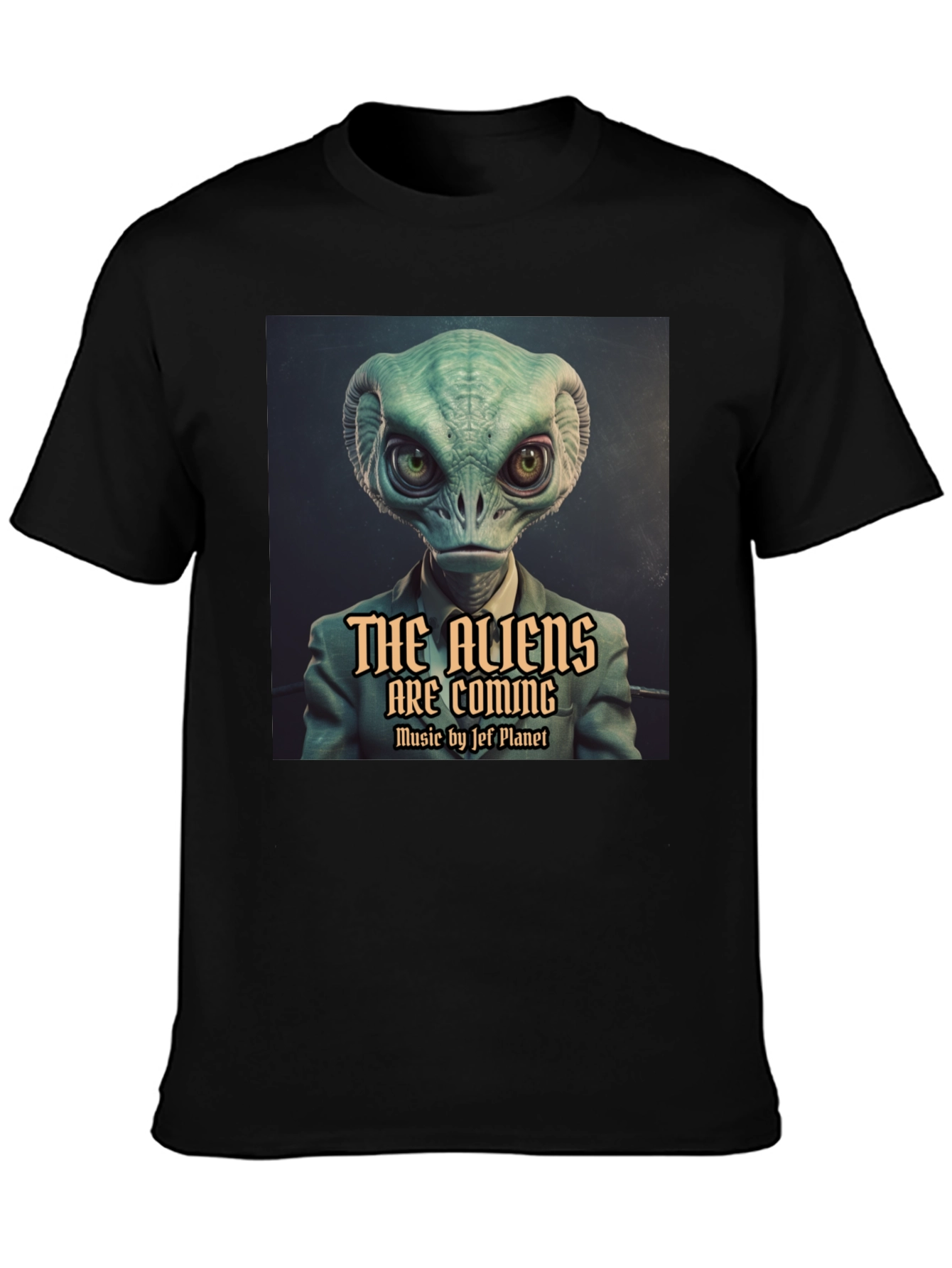 The Aliens Are Coming Black T-Shirt