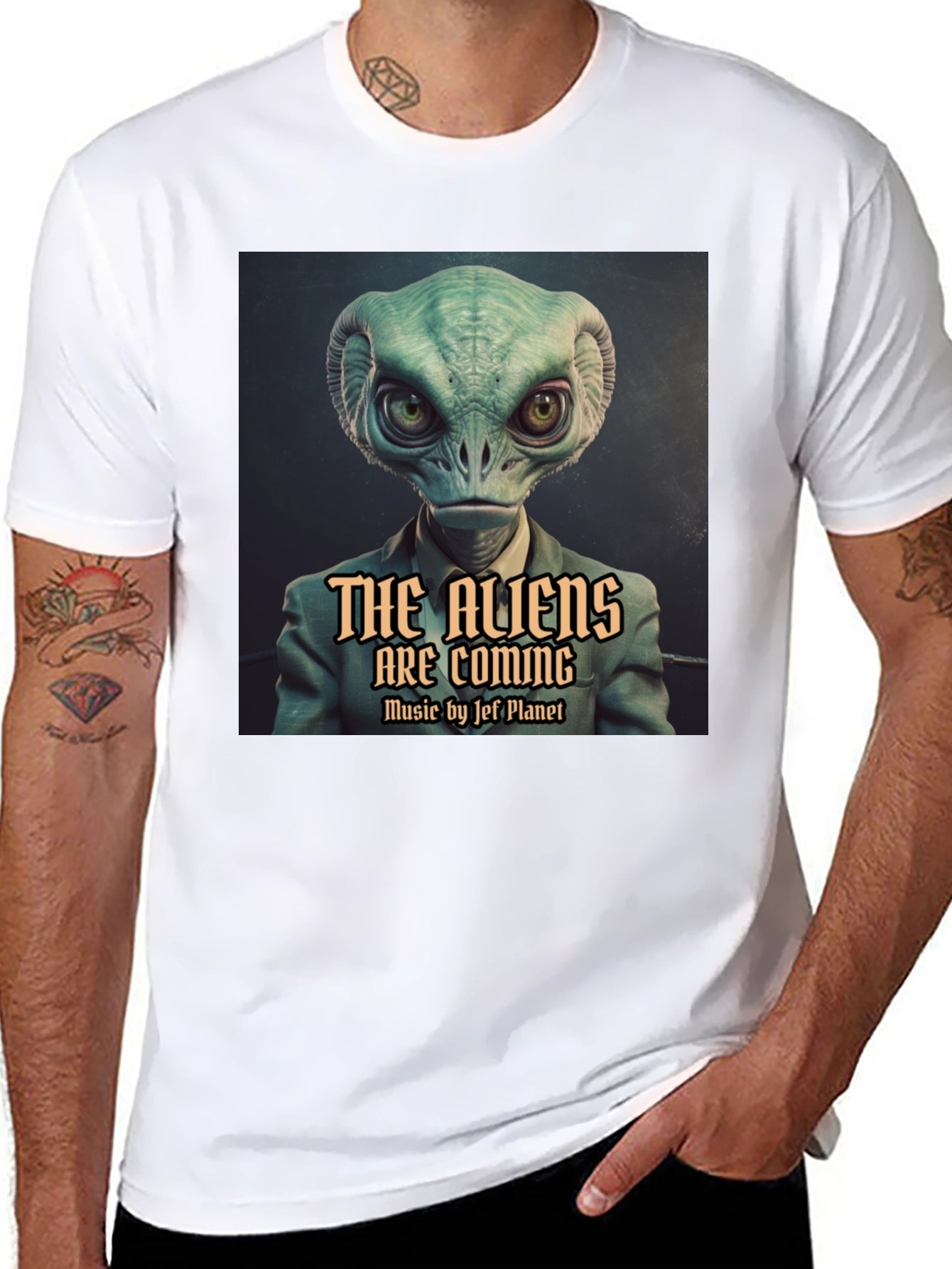 The Aliens Are Coming Black T-Shirt