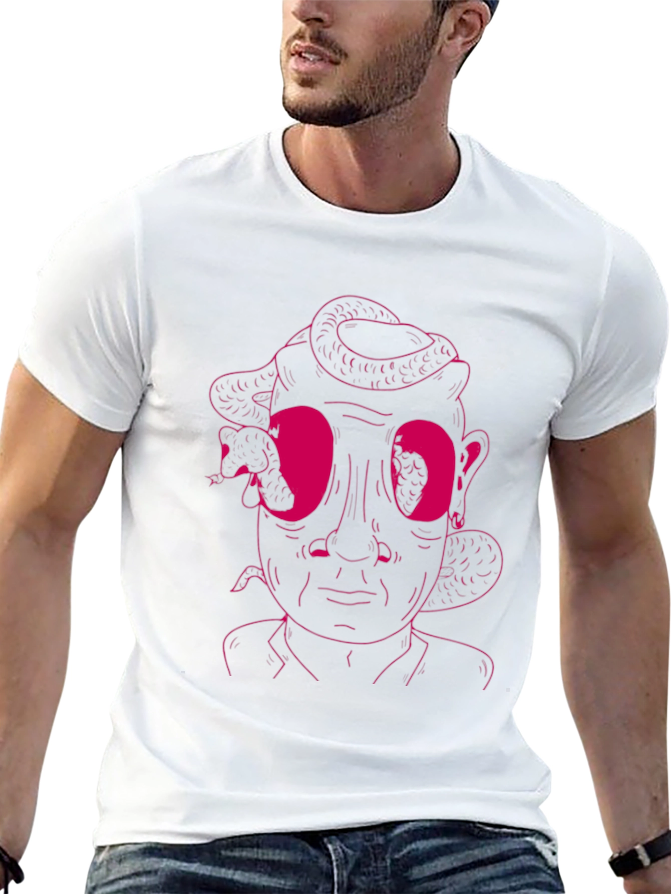 Medusa Graphic Tee - Black Cotton T-Shirt
