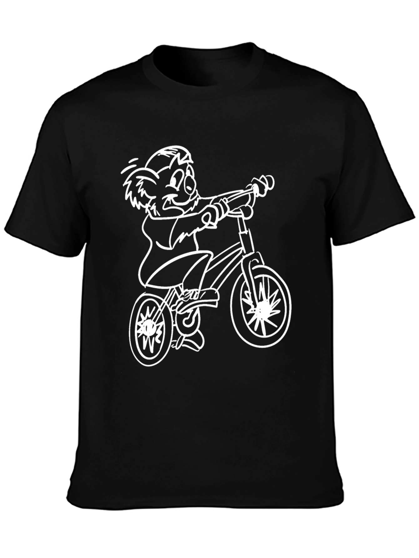 Cartoon Koala Bear Riding Bike Graphic Tee