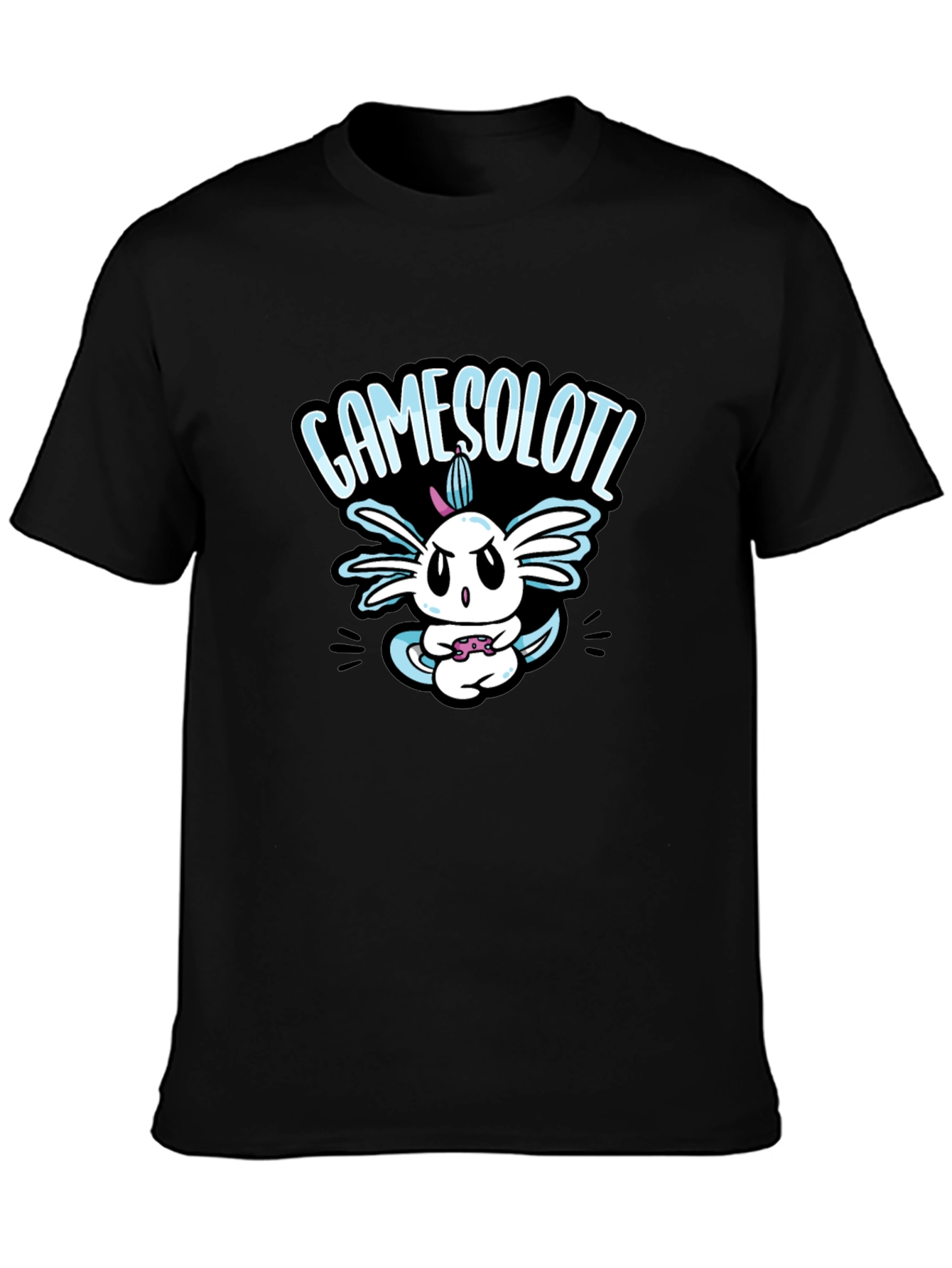 GAMESOLOTL Black Cotton Graphic T-Shirt