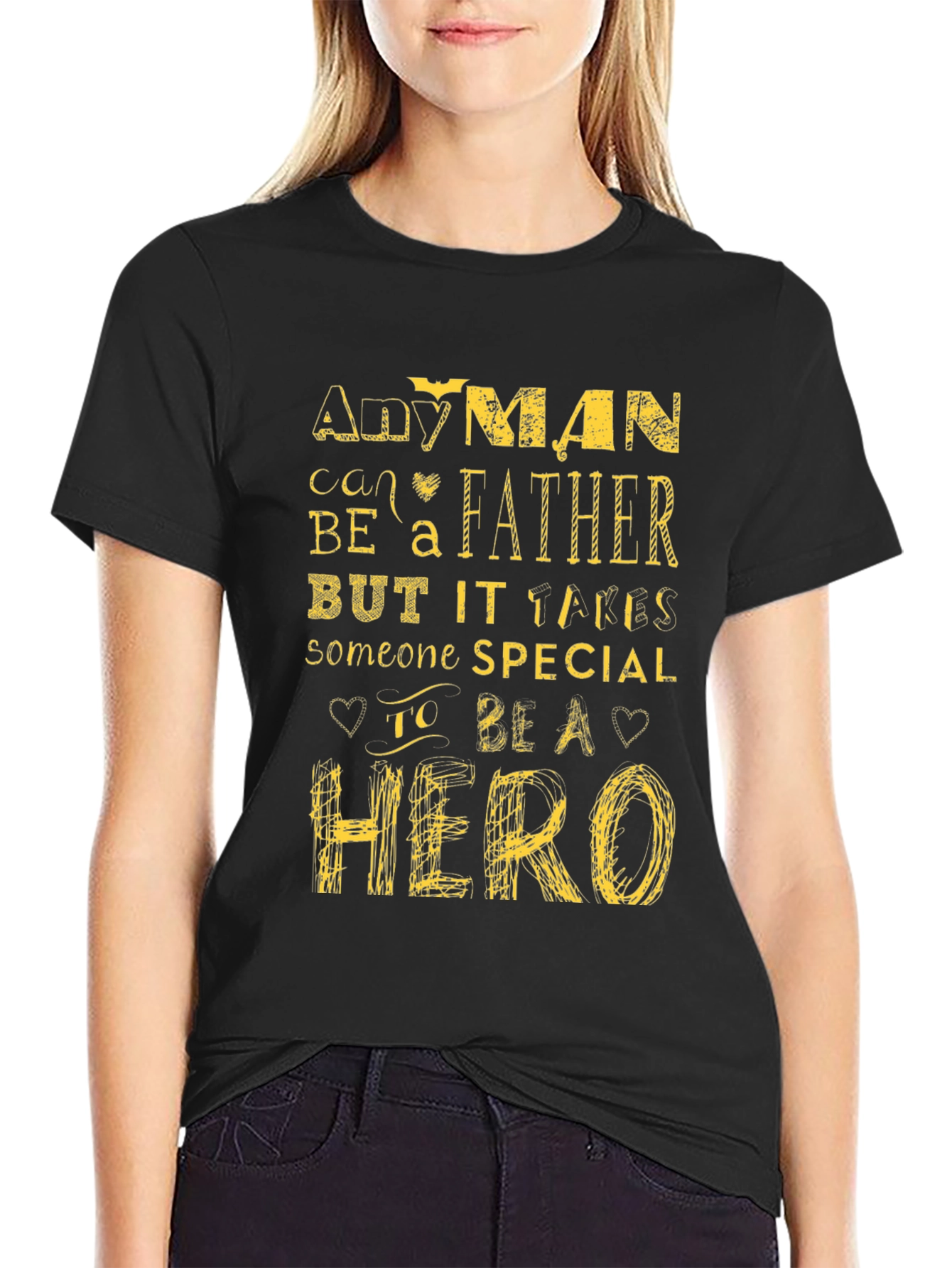 Any Man Can Be A Father Black Graphic Tee