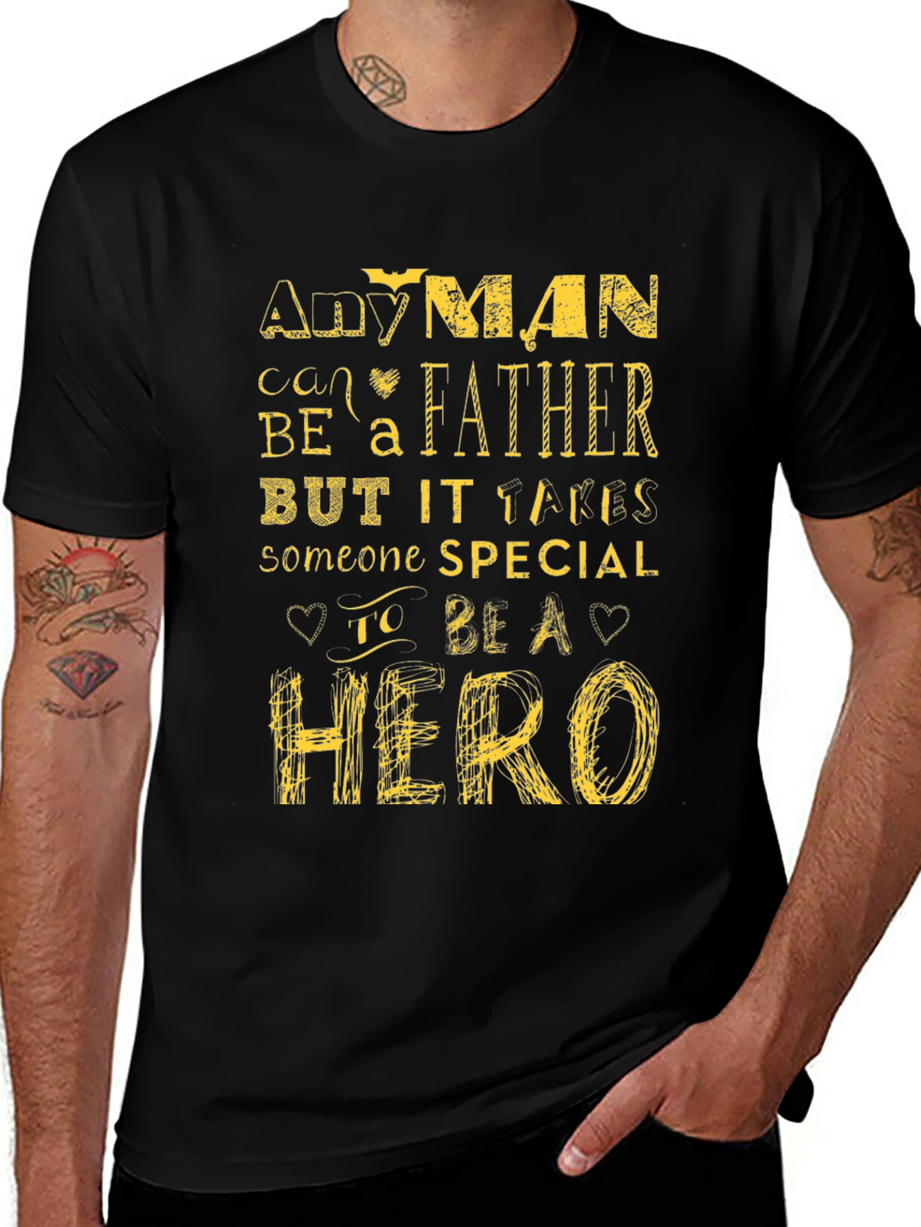 Any Man Can Be A Father Black Graphic Tee