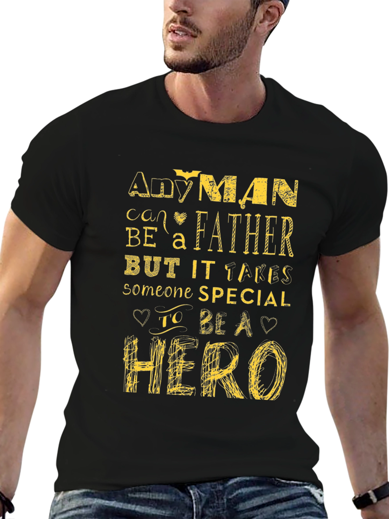 Any Man Can Be A Father Black Graphic Tee