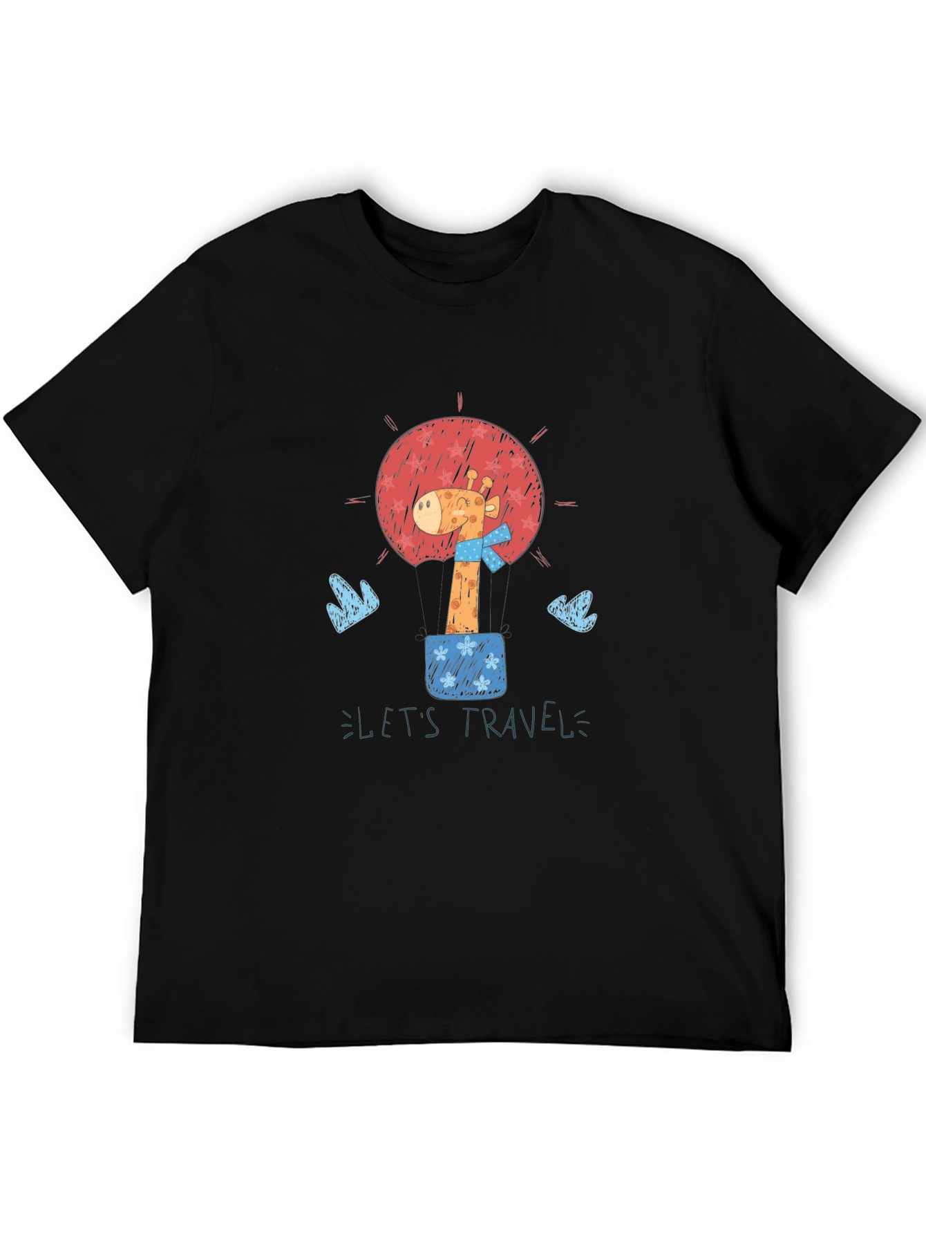 Giraffe Travel Tee - Black Graphic T-Shirt