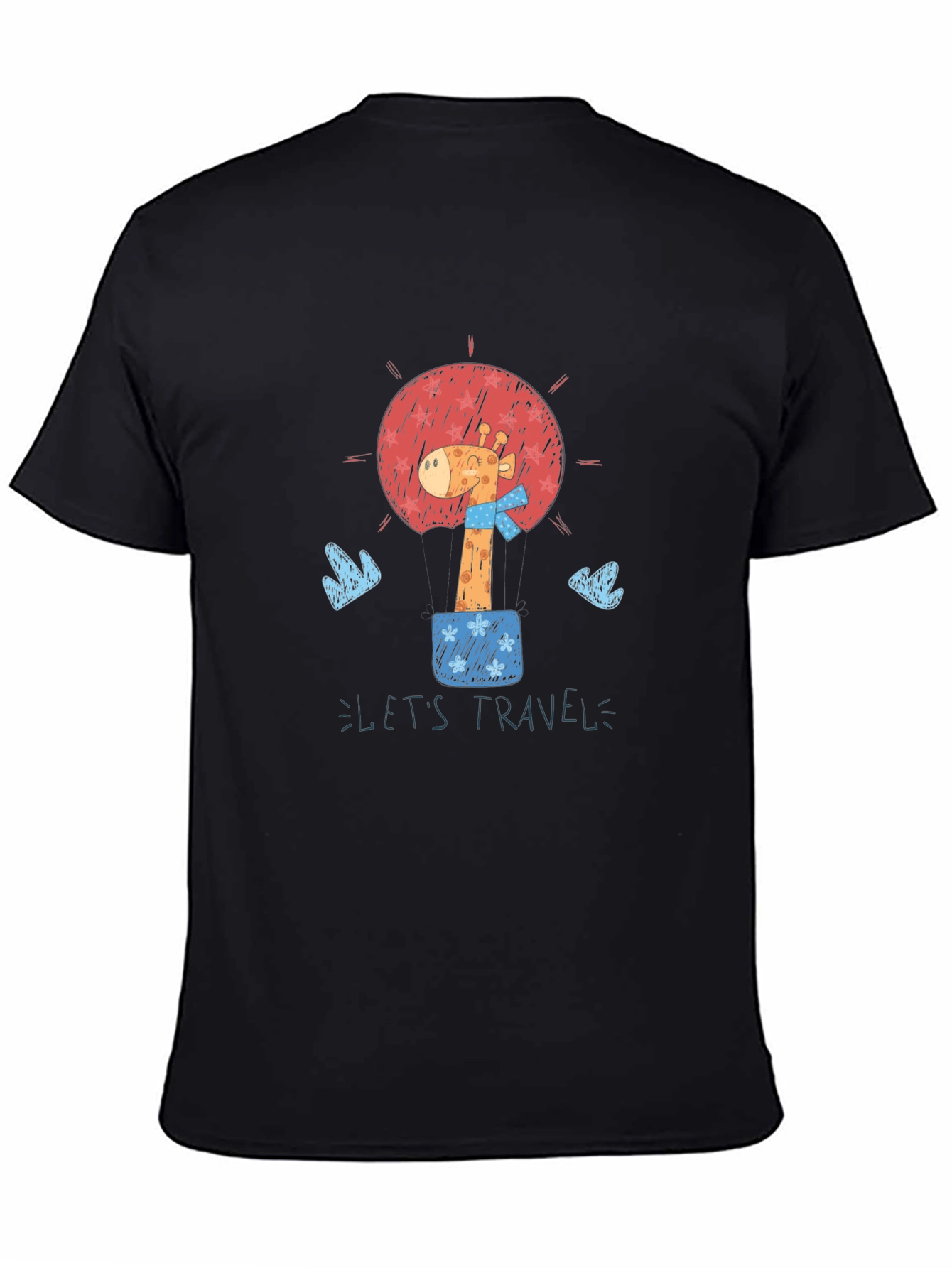 Giraffe Travel Tee - Black Graphic T-Shirt