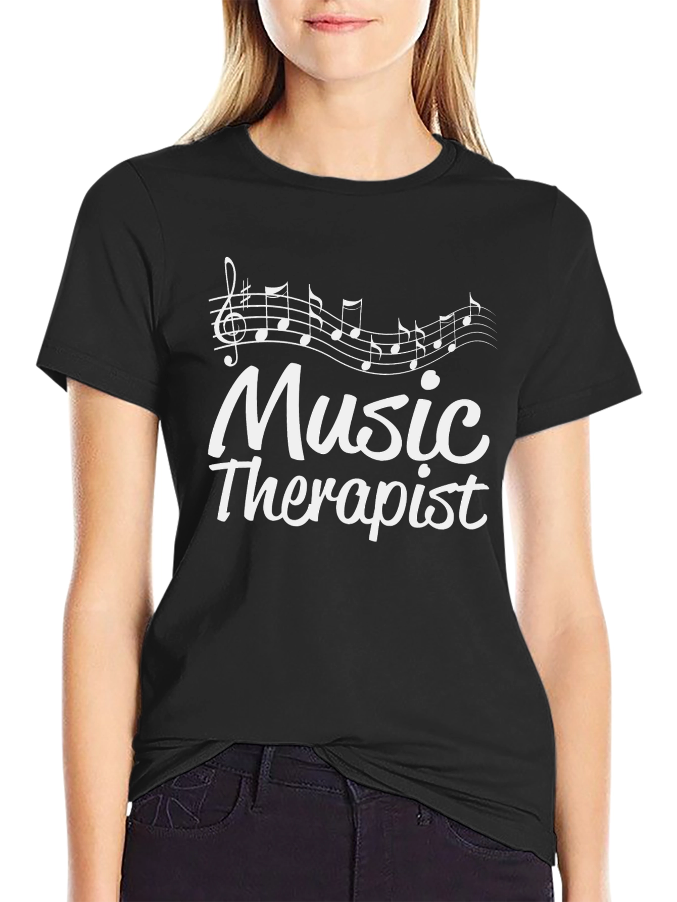 Music Therapist T-Shirt - Treble Clef Design