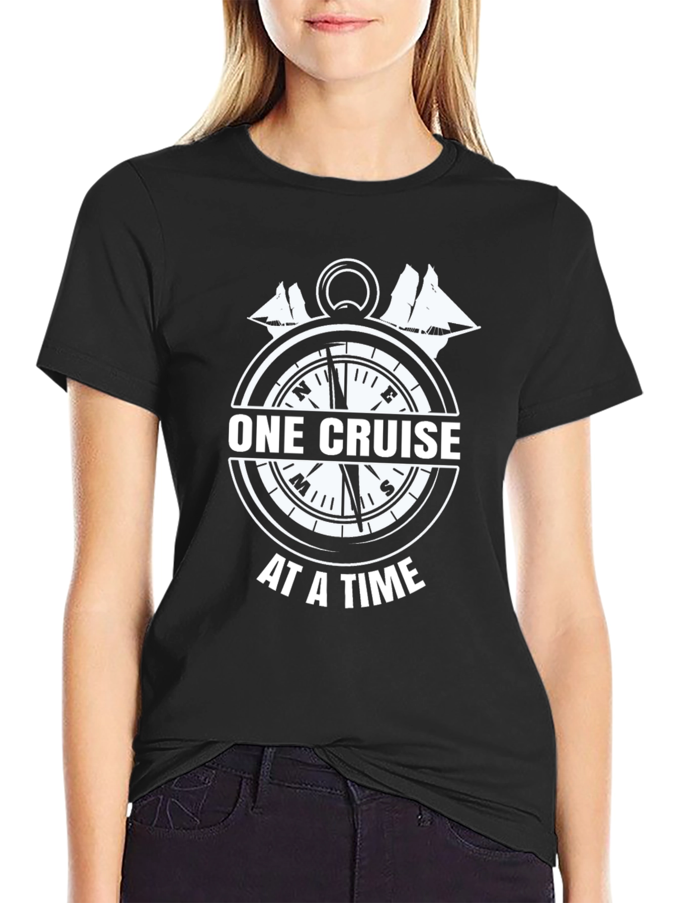 One Cruise at a Time Graphic Tee - Black