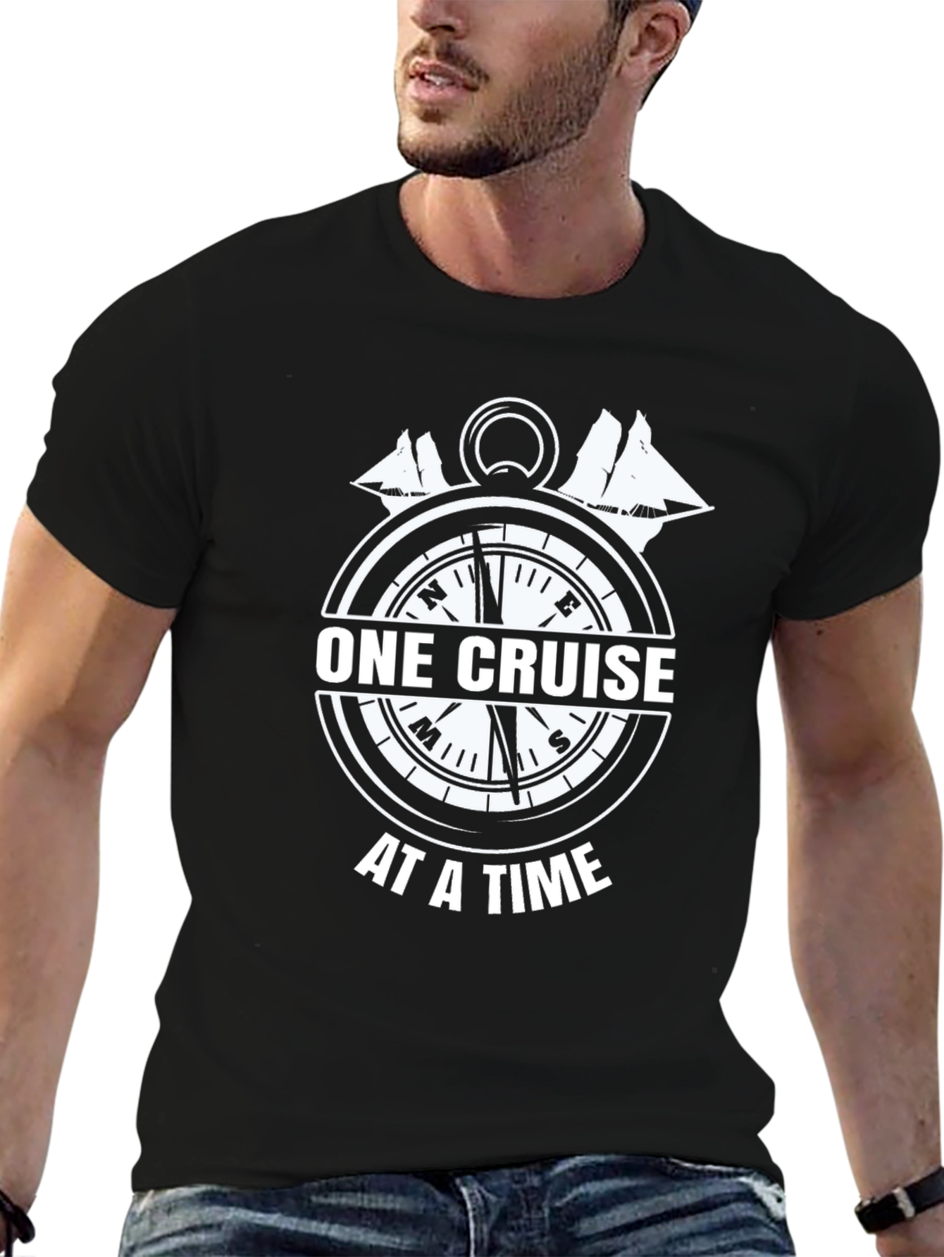 One Cruise at a Time Graphic Tee - Black