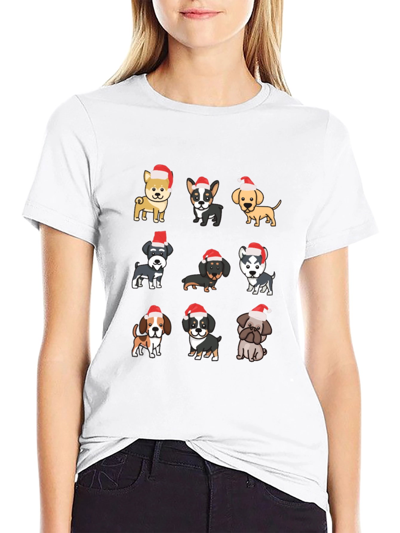 Festive Dog Breeds T-Shirt - Holiday Cheer