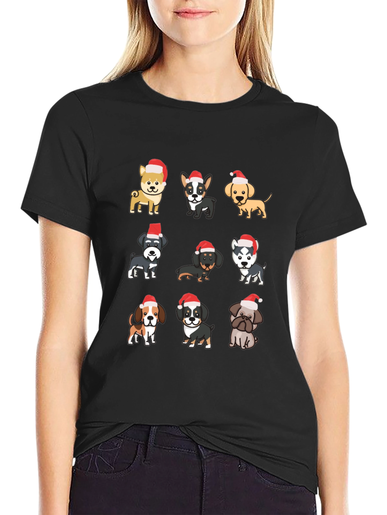 Festive Dog Breeds T-Shirt - Holiday Cheer
