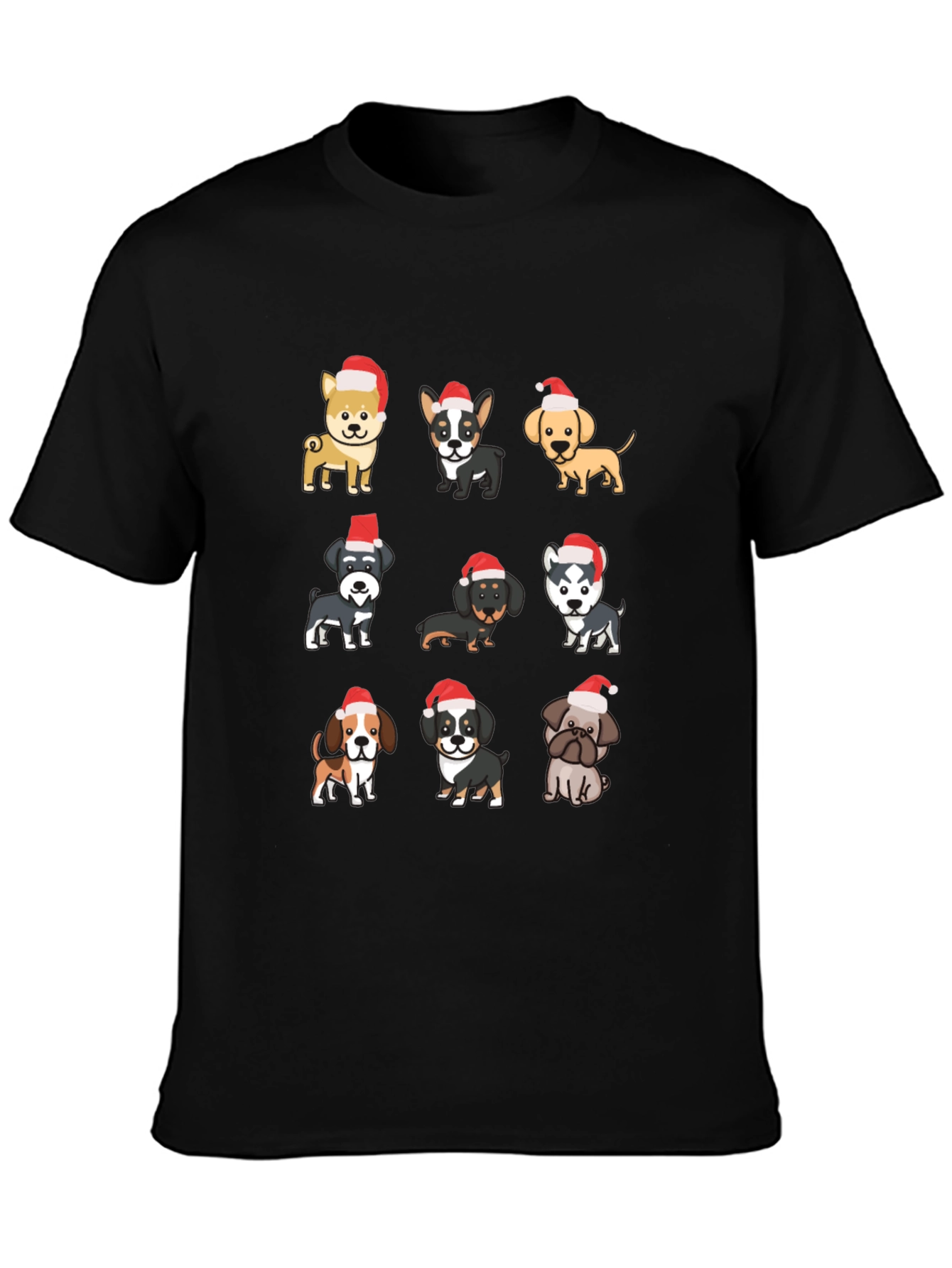 Festive Dog Breeds T-Shirt - Holiday Cheer