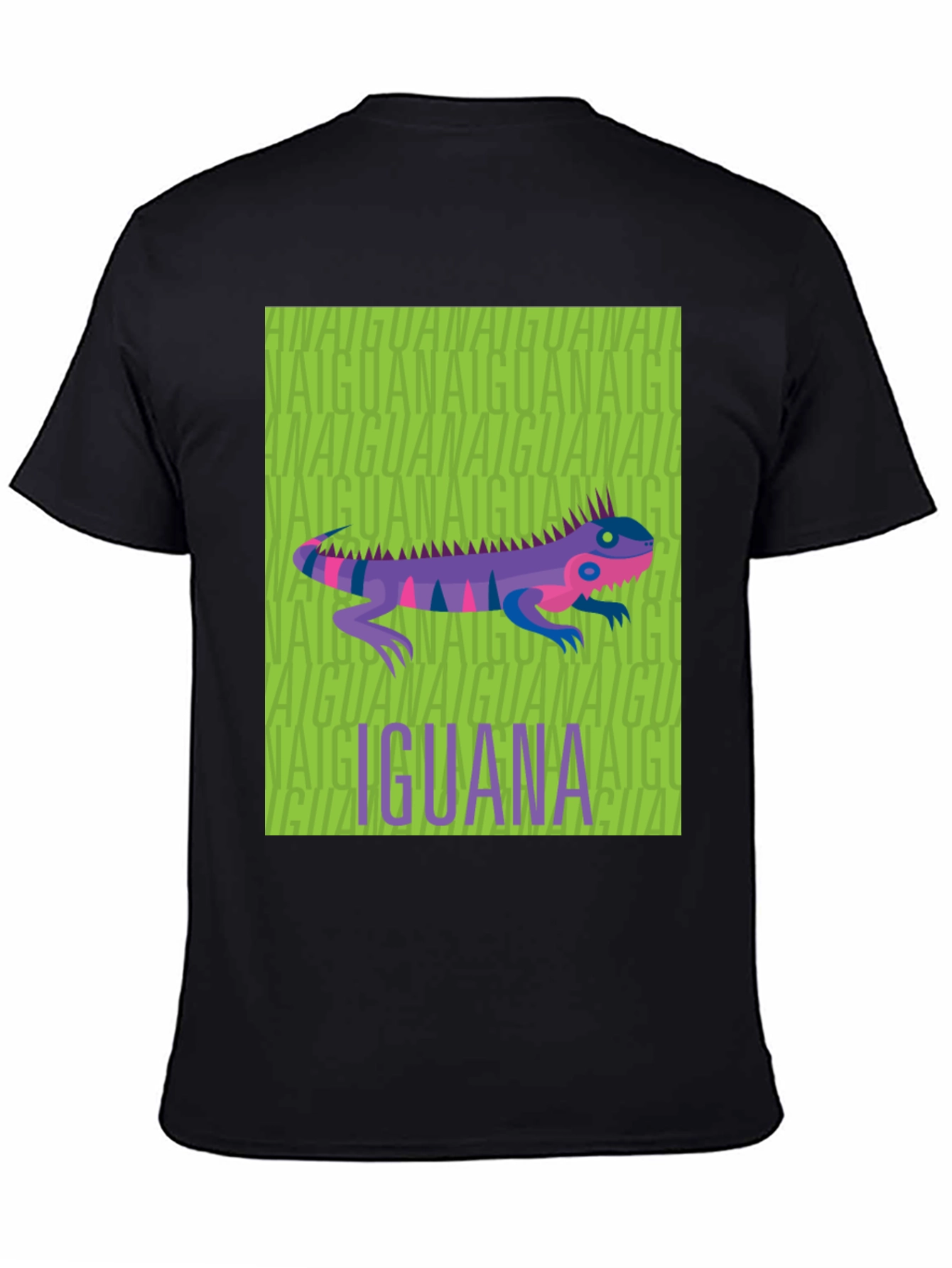 Iguana Graphic Print Black T-Shirt