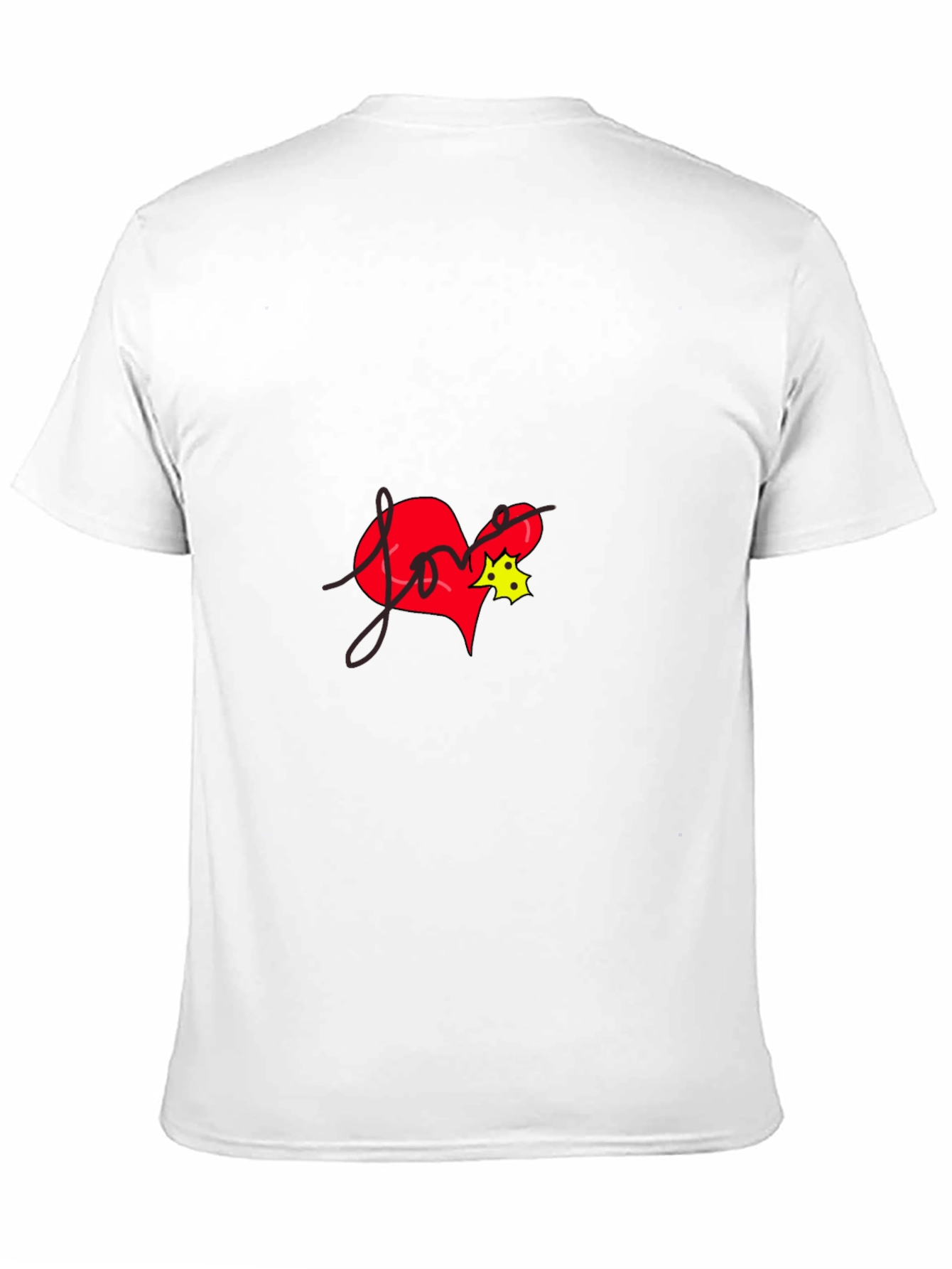 Love Heart Graphic Tee - Black Casual T-Shirt