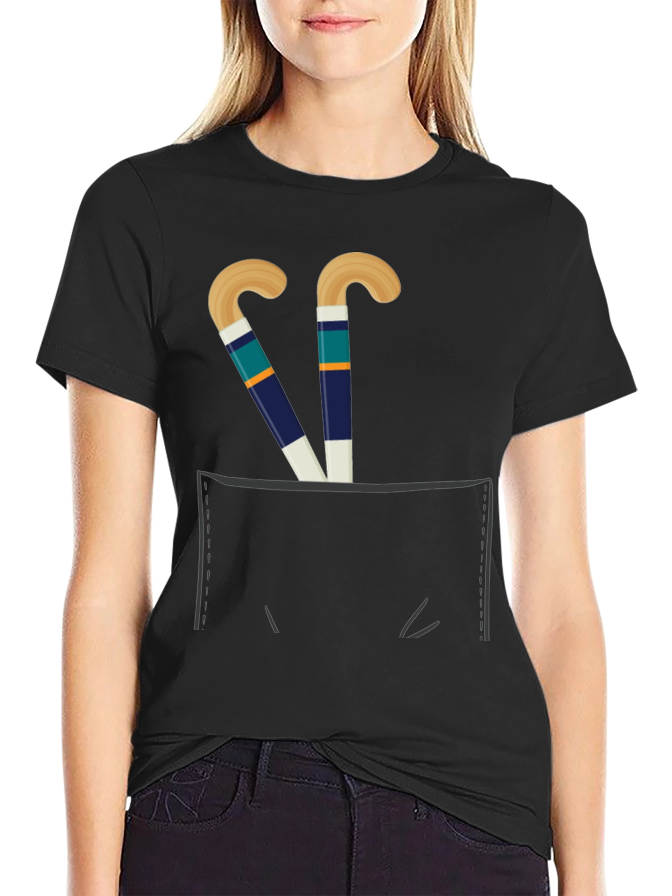 Hockey Sticks Pocket T-Shirt - Sports Fan Tee