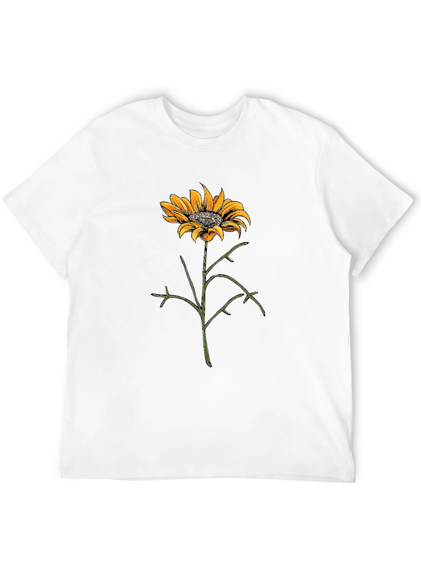 Sunflower Graphic Tee - Black Cotton T-Shirt