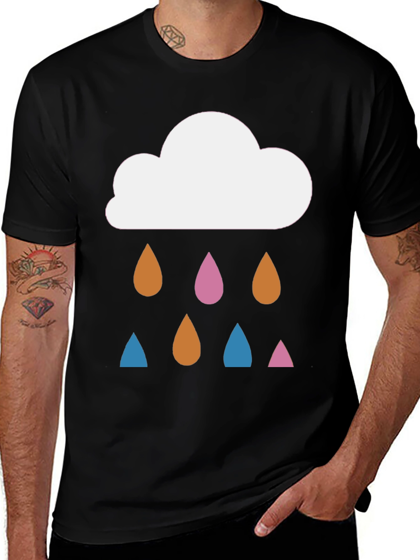 Cloud Raindrop T-Shirt: Stylish Graphic Tee