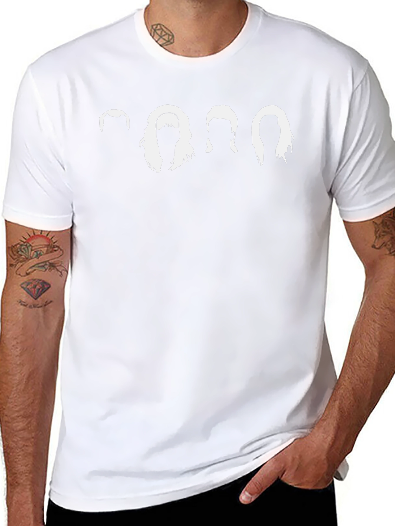 Retro Hair Silhouette T-Shirt - Classic Rock Tee