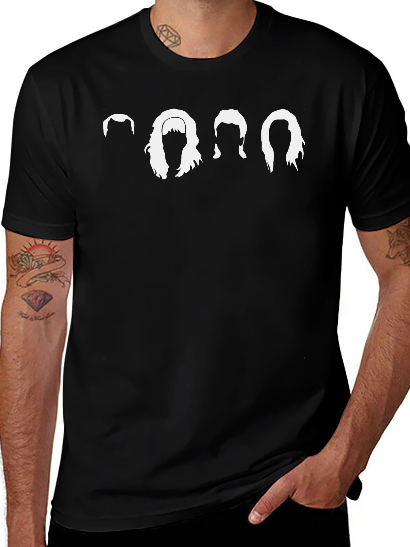 Retro Hair Silhouette T-Shirt - Classic Rock Tee