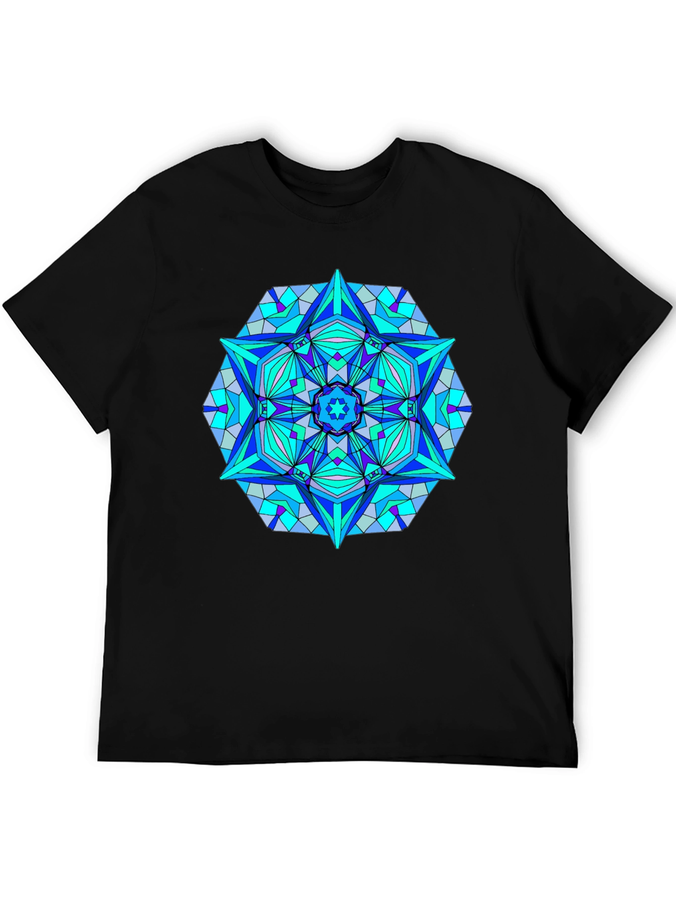 Geometric Mandala T-Shirt - Black