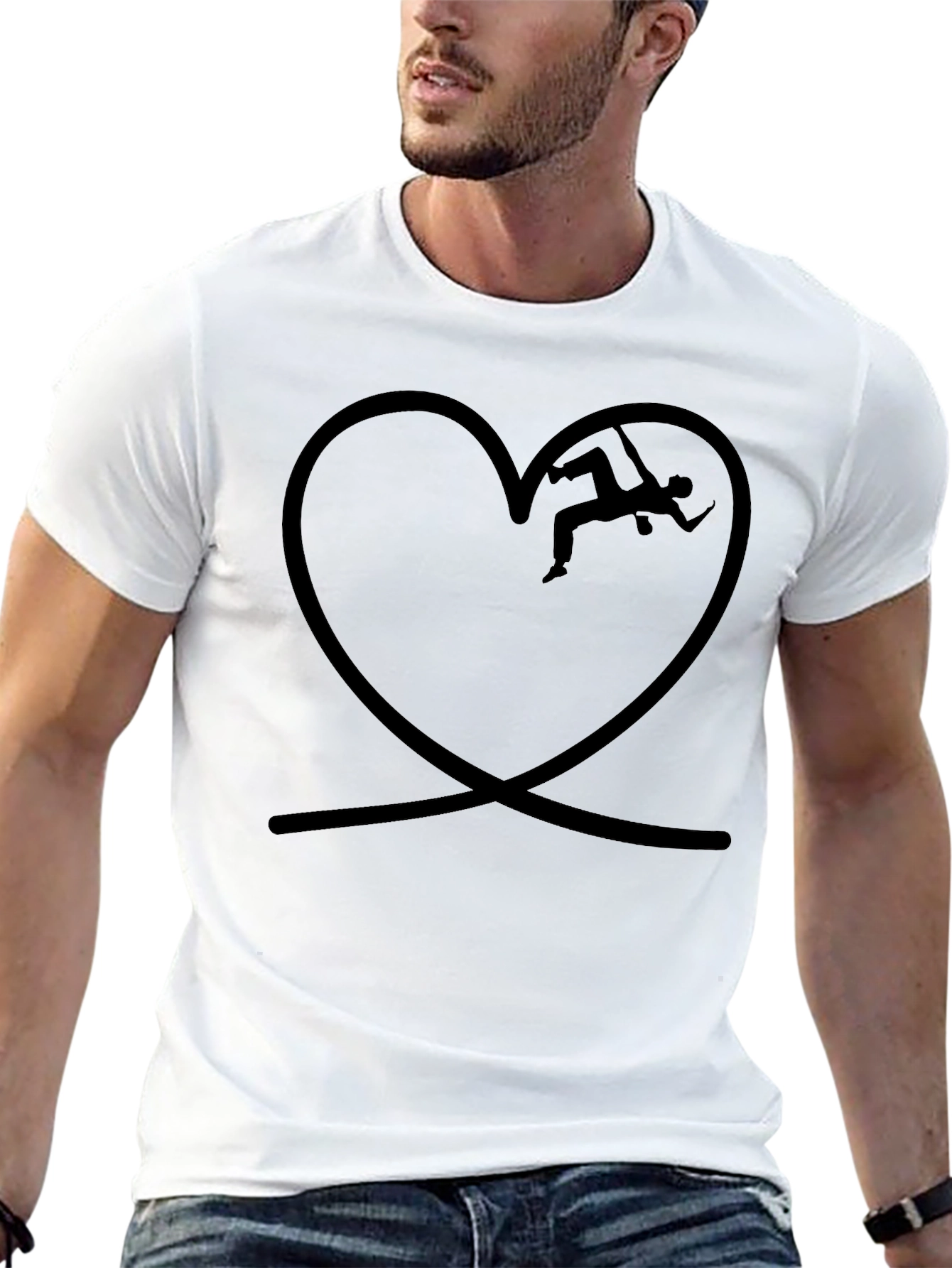 Climbing Heart Graphic T-Shirt - Black