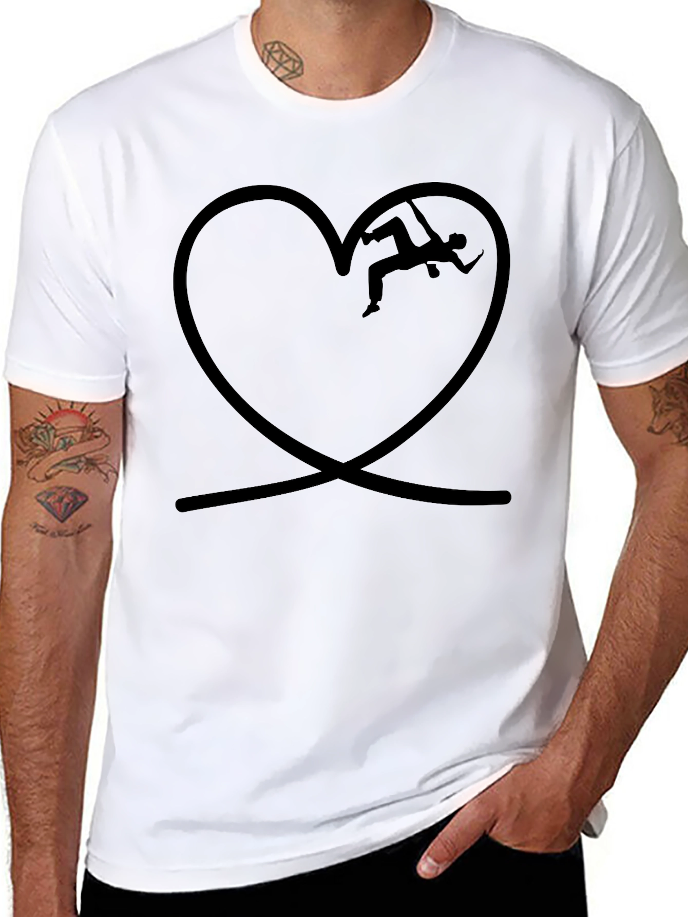 Climbing Heart Graphic T-Shirt - Black
