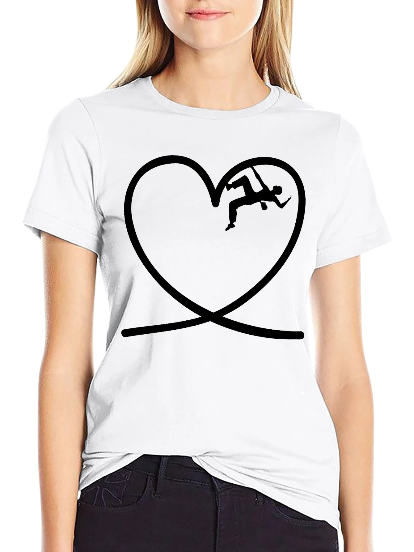 Climbing Heart Graphic T-Shirt - Black
