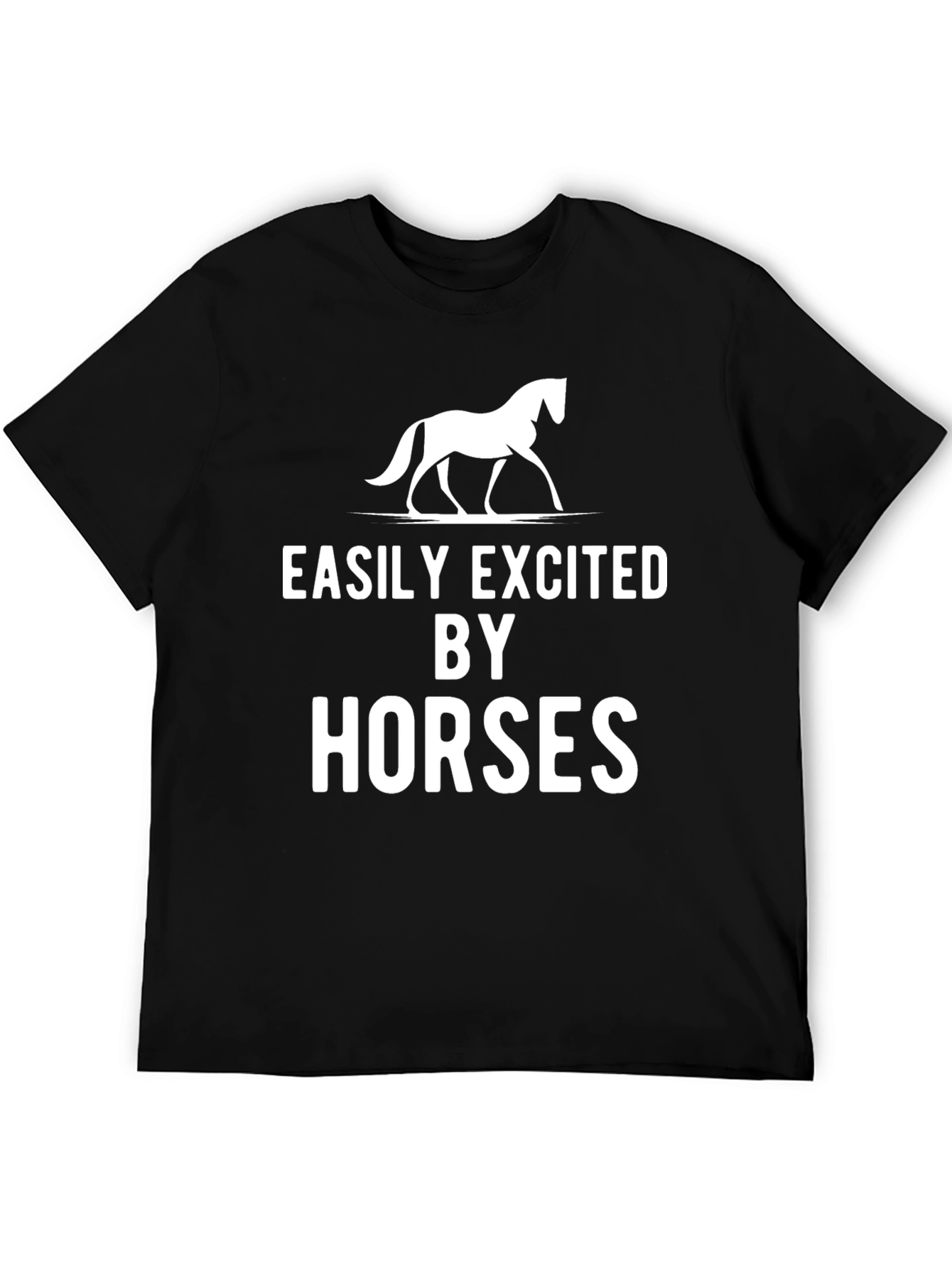 Easily Excited By Horses T-Shirt - Black