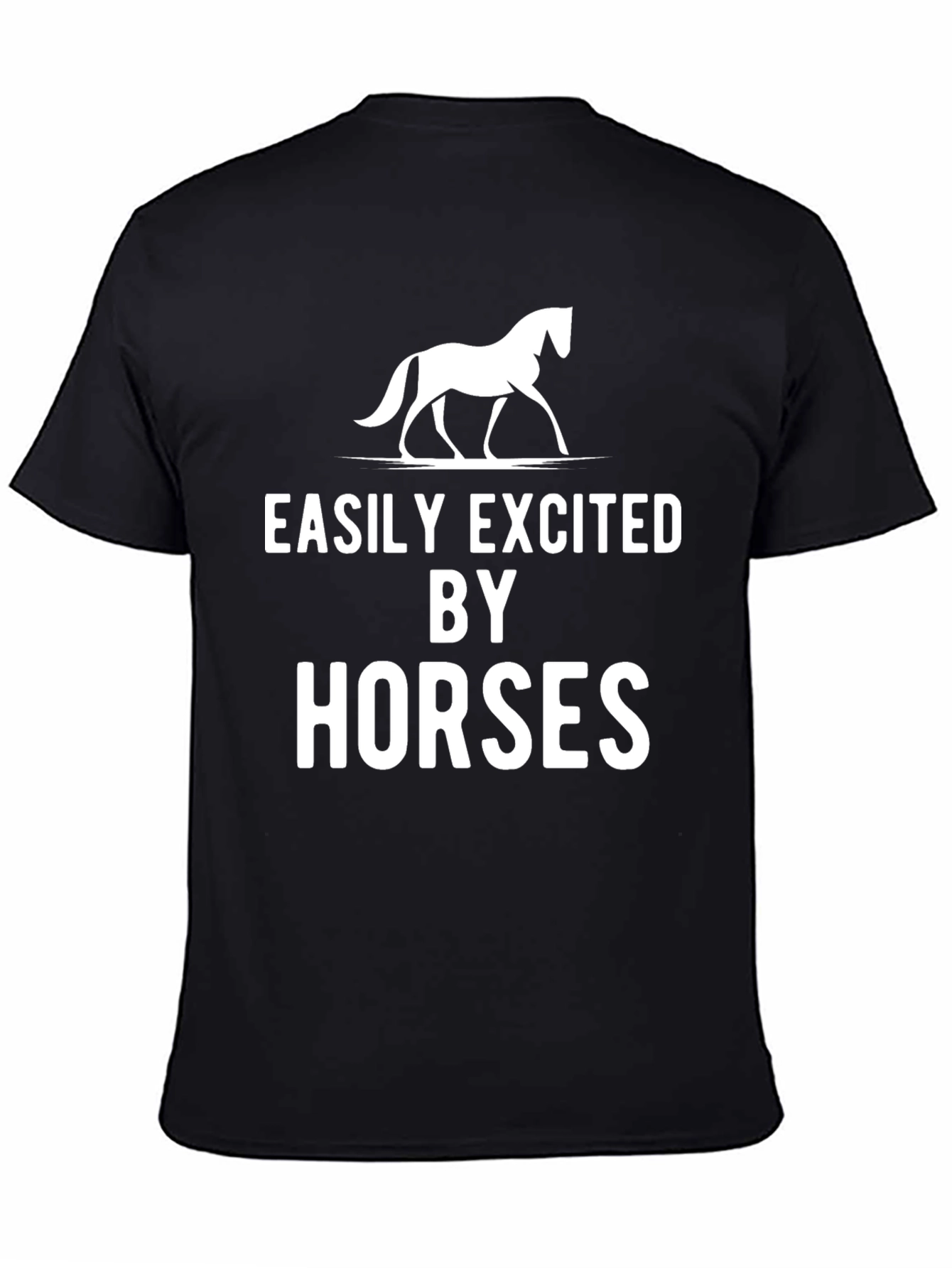 Easily Excited By Horses T-Shirt - Black
