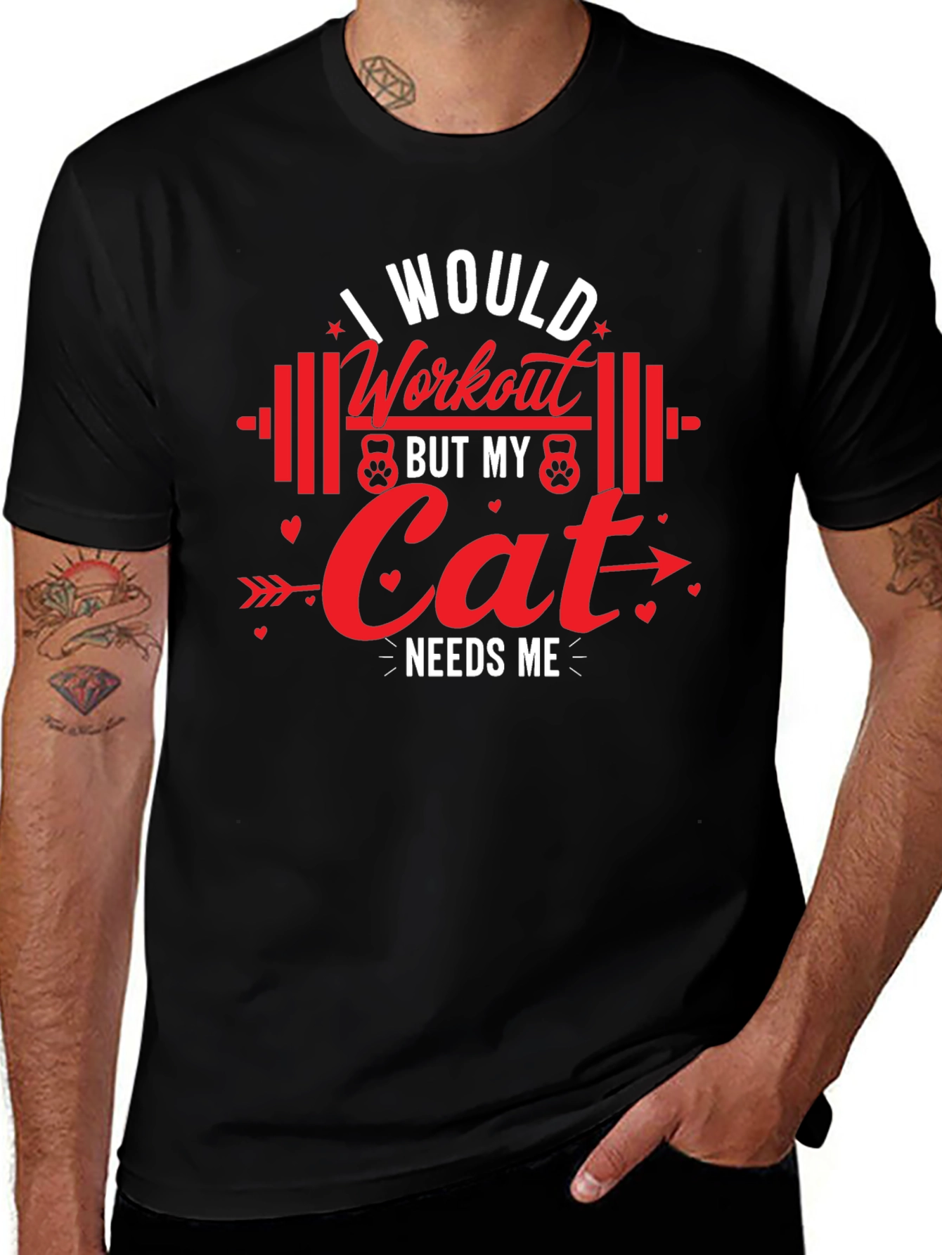 Workout Cat Needs Me T-Shirt