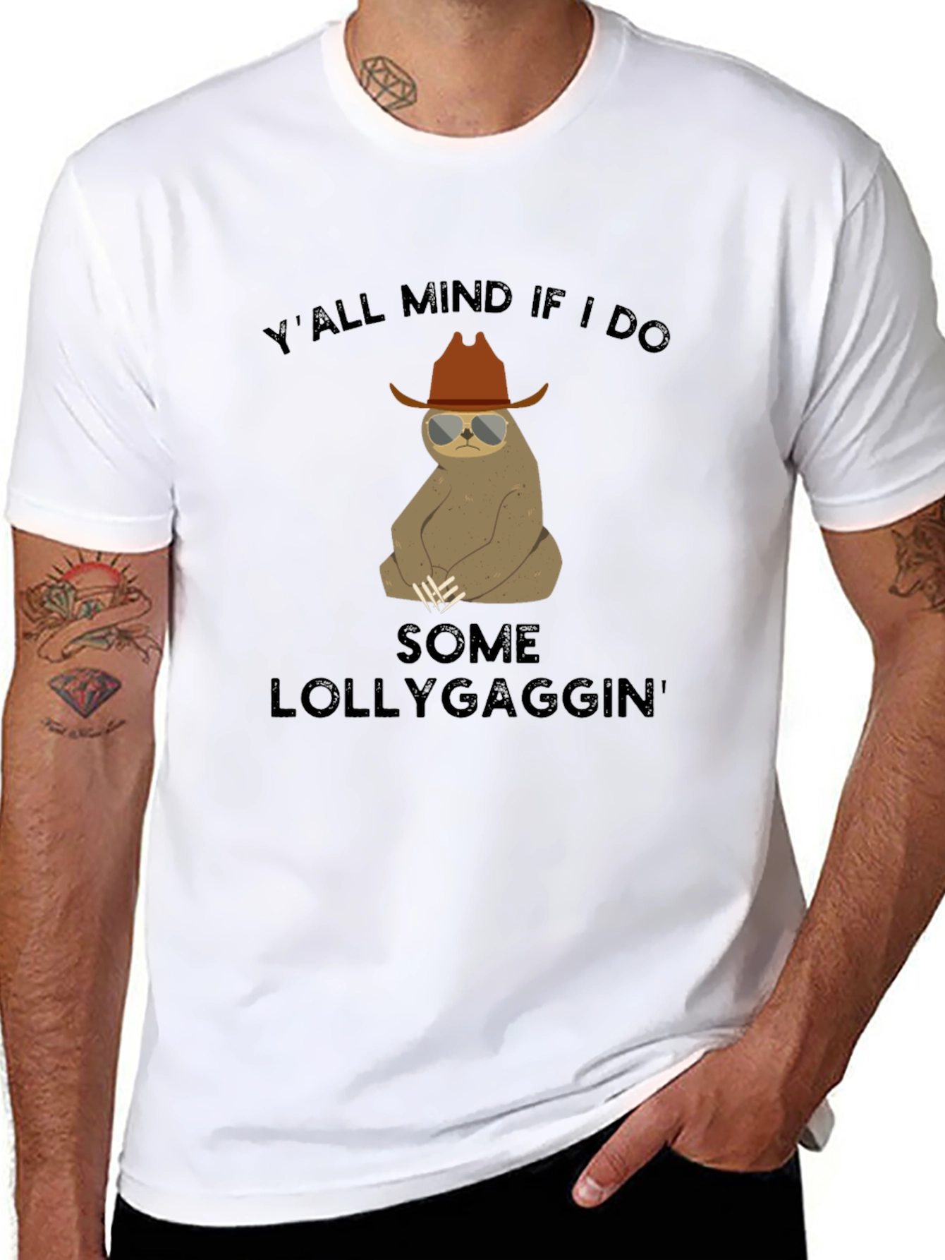 Funny Sloth Lollygagging Graphic T-Shirt