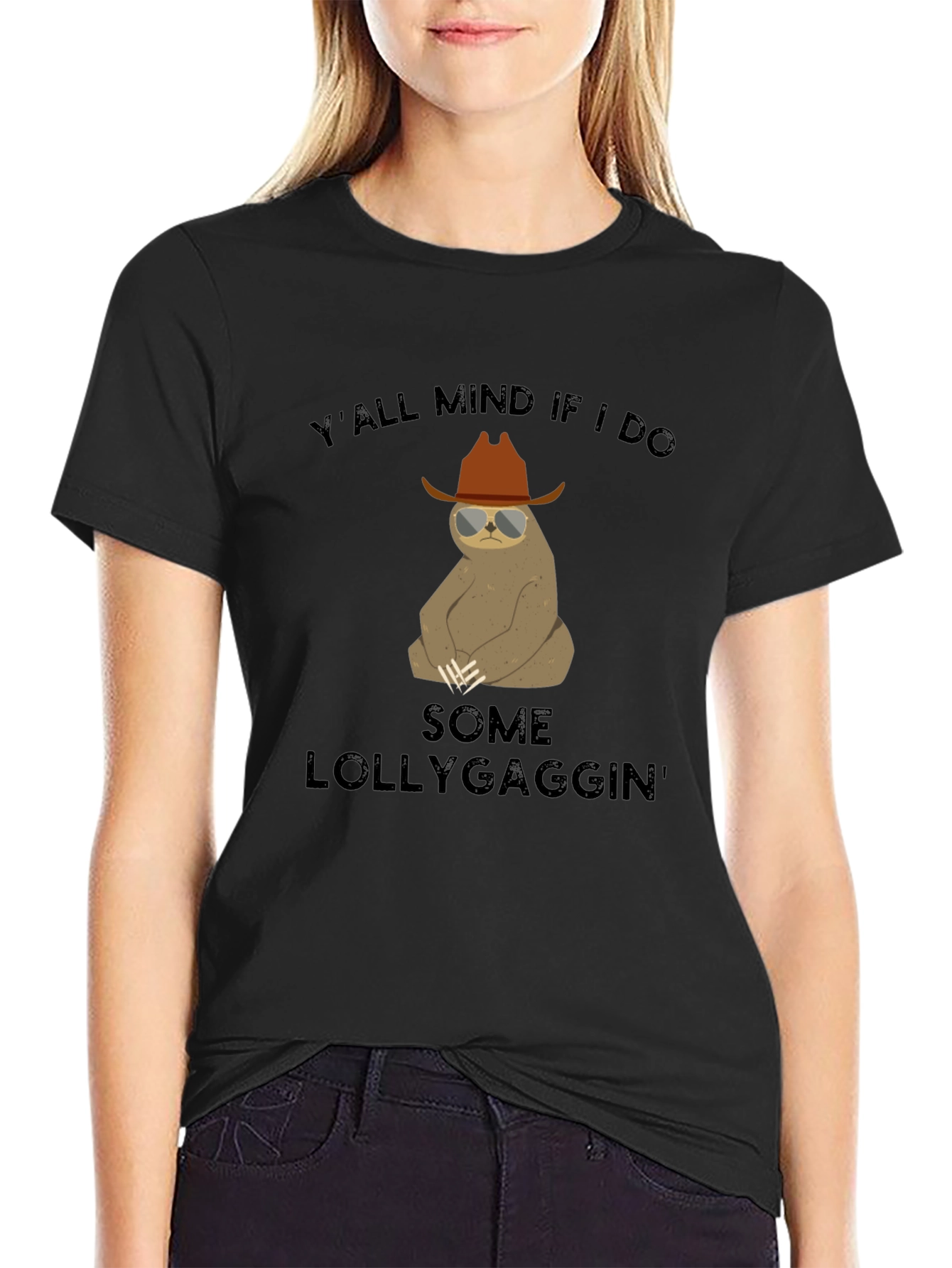 Funny Sloth Lollygagging Graphic T-Shirt