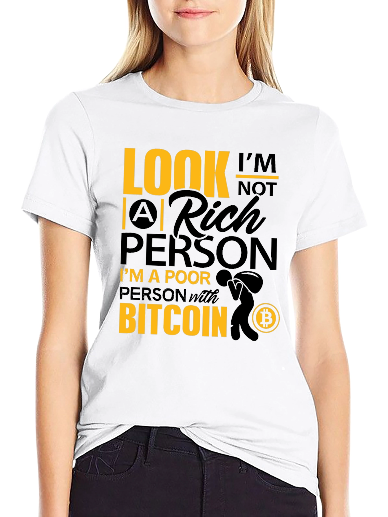 Bitcoin T-Shirt: Im A Poor Person with Bitcoin