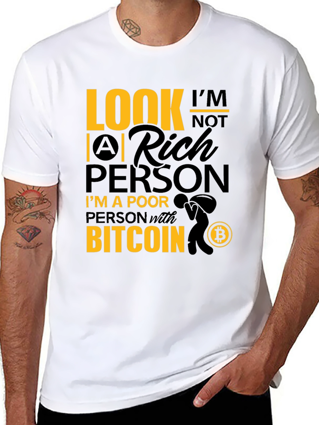Bitcoin T-Shirt: Im A Poor Person with Bitcoin