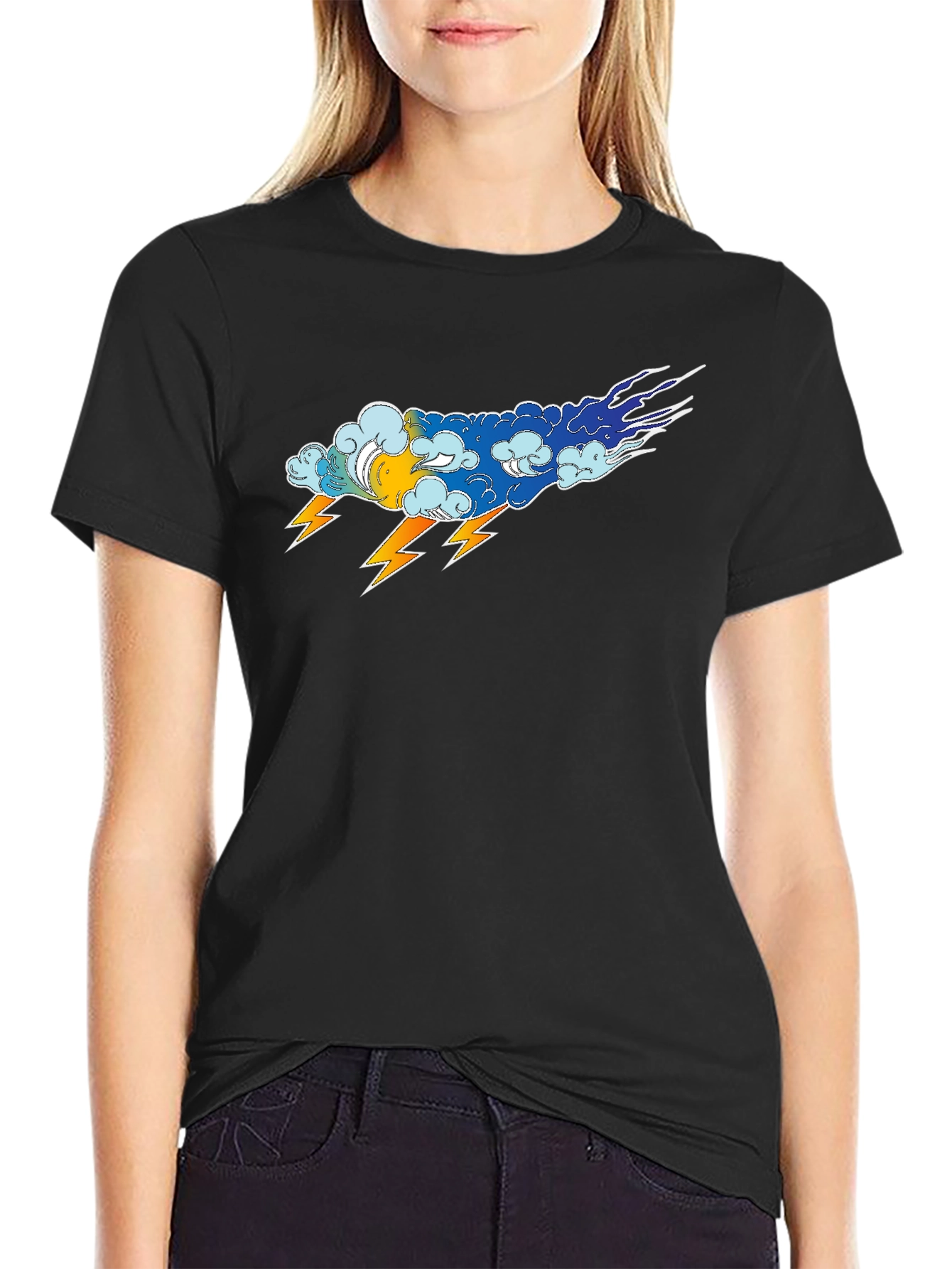 Stormy Weather Graphic Tee - Bold Lightning Design