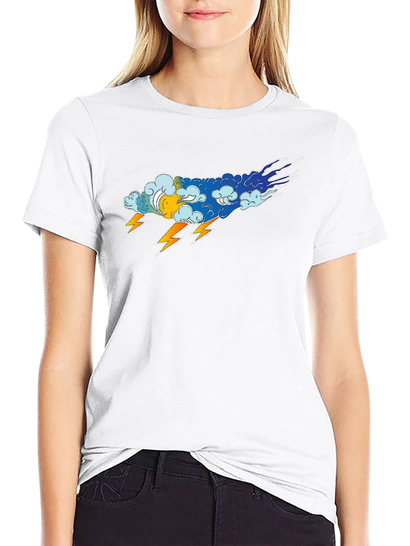 Stormy Weather Graphic Tee - Bold Lightning Design