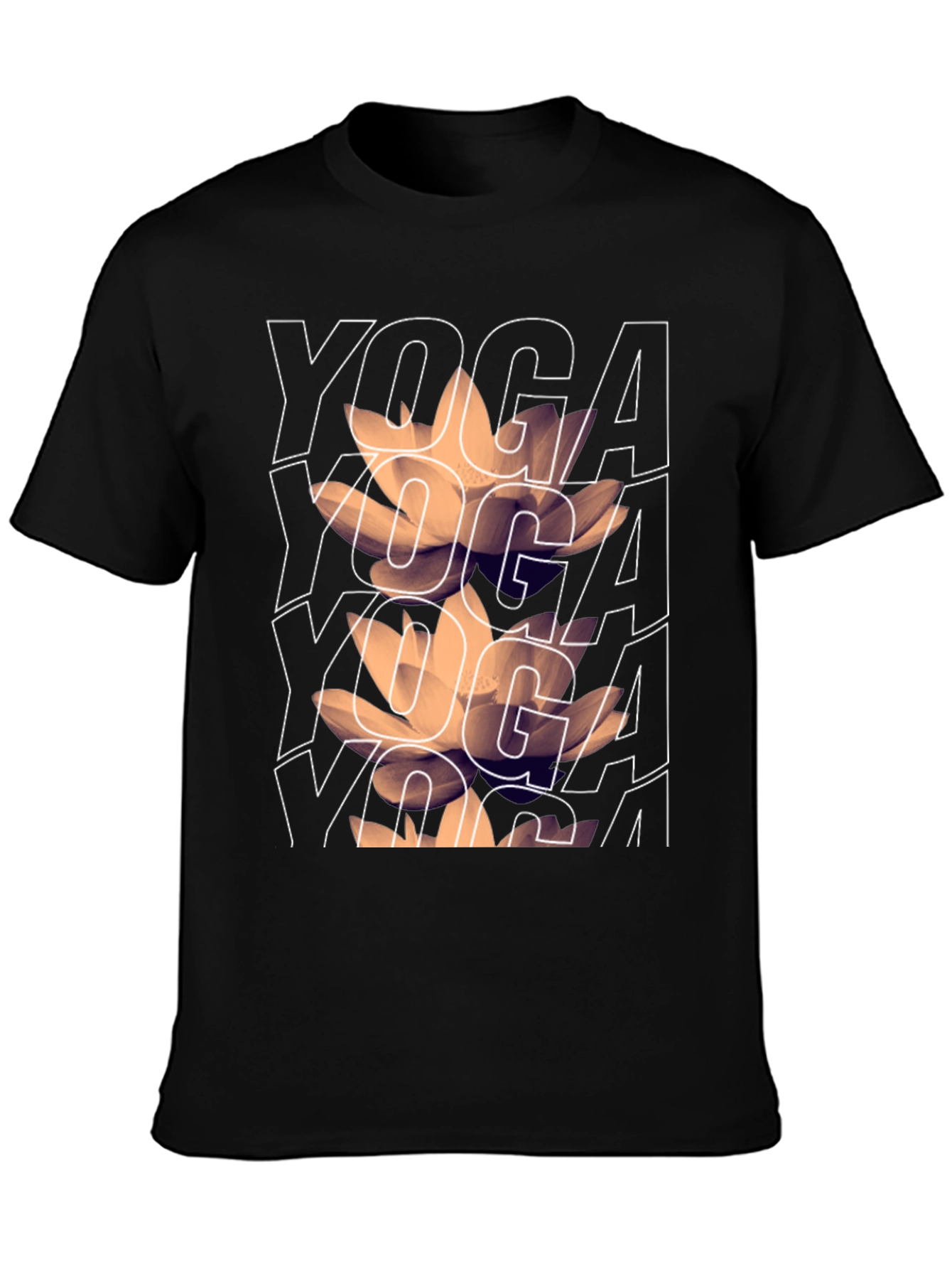 Yoga Lotus Graphic Tee - Mens Black T-Shirt