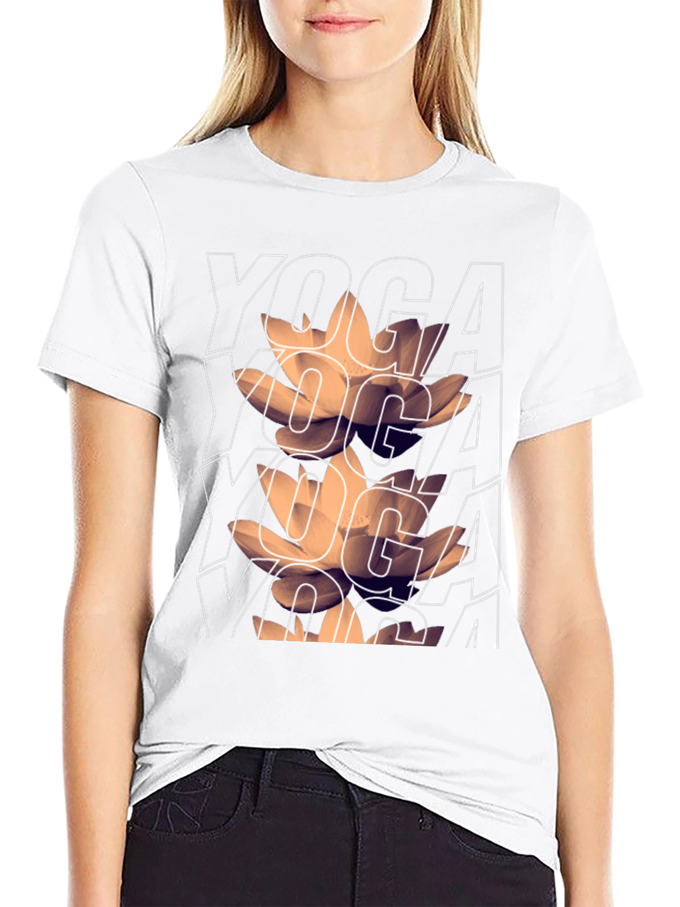 Yoga Lotus Graphic Tee - Mens Black T-Shirt