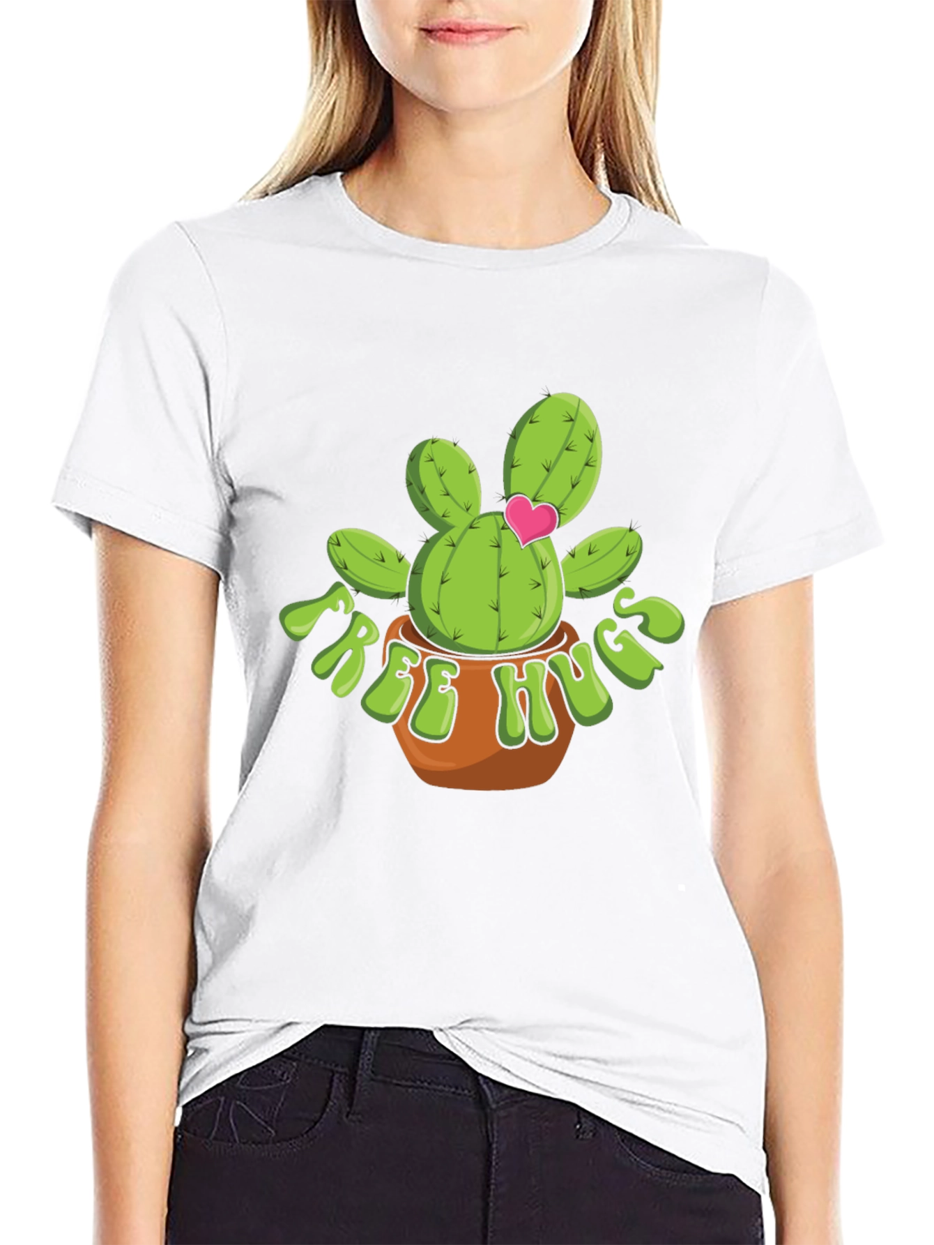 Free Hugs Cactus T-Shirt - Cute Desert Plant Tee