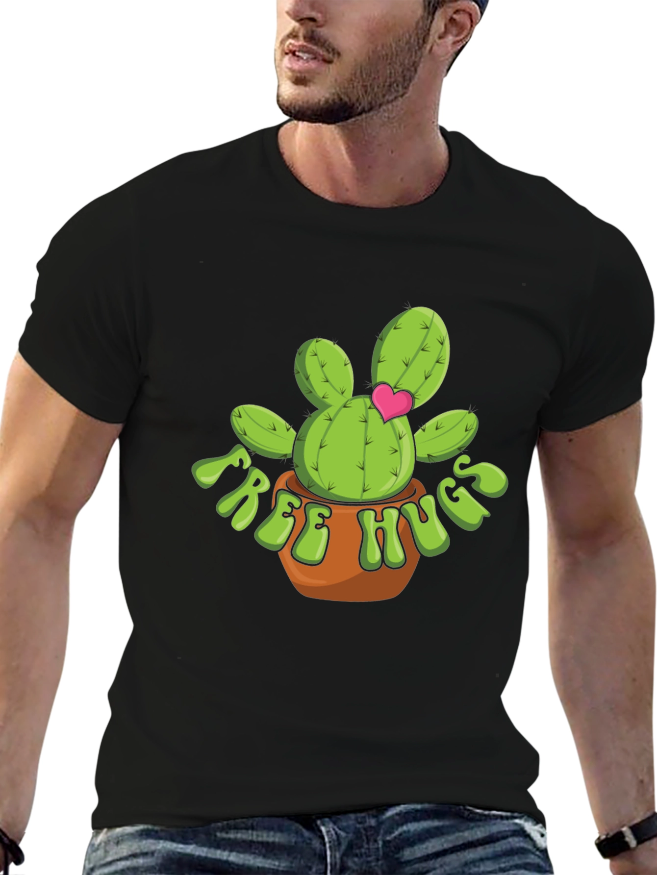 Free Hugs Cactus T-Shirt - Cute Desert Plant Tee