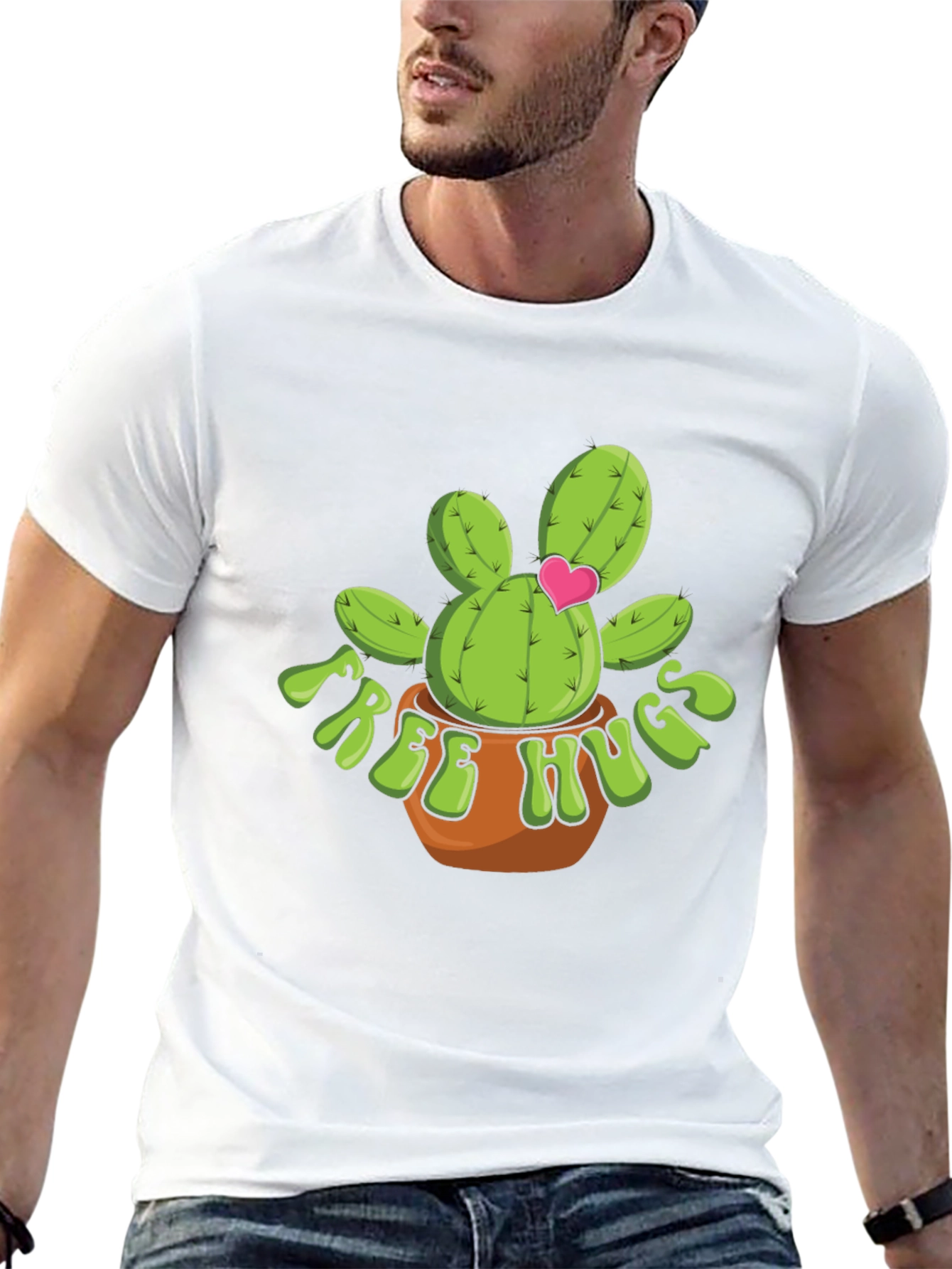 Free Hugs Cactus T-Shirt - Cute Desert Plant Tee
