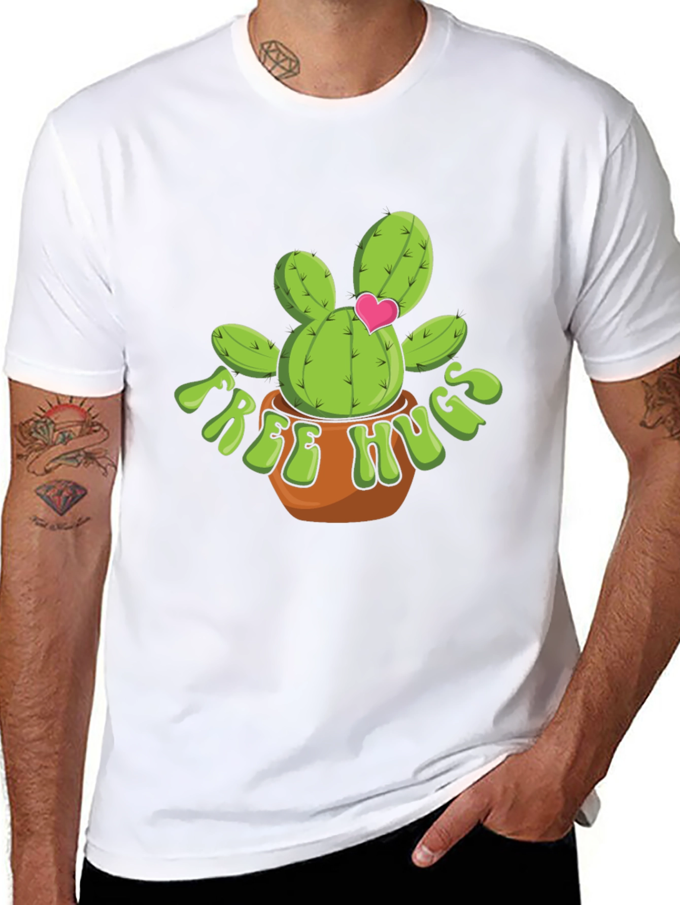 Free Hugs Cactus T-Shirt - Cute Desert Plant Tee