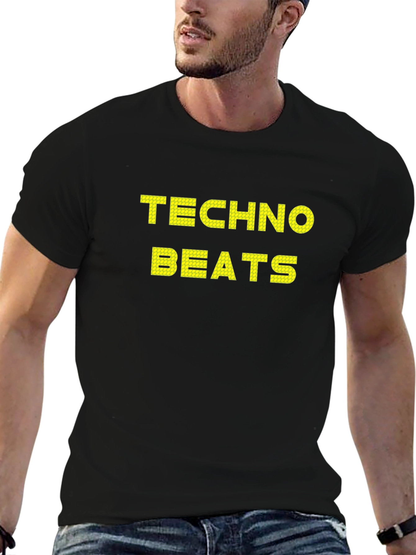 Techno Beats Graphic Tee - Black