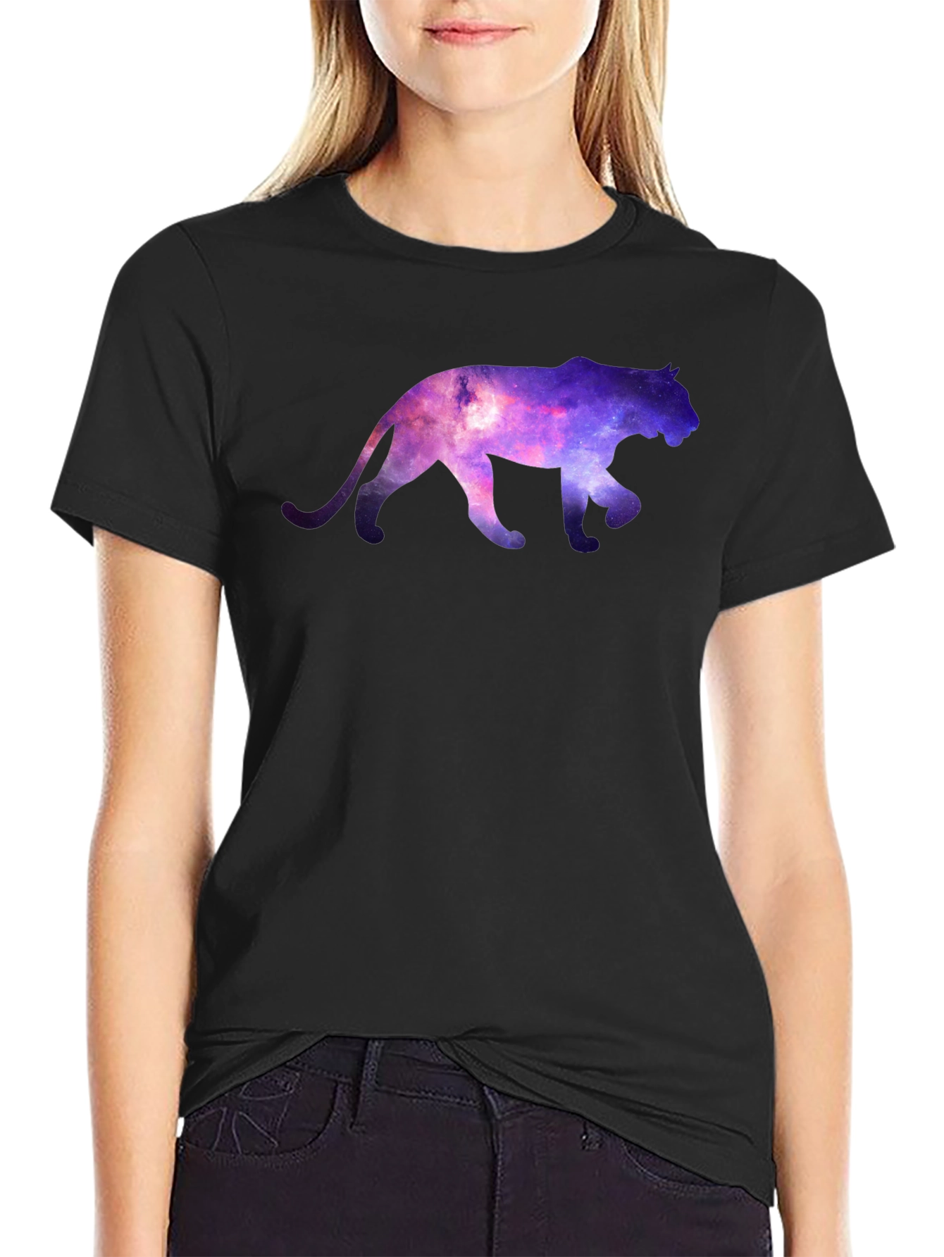 Galaxy Cat Graphic T-Shirt - Mens Crew Neck
