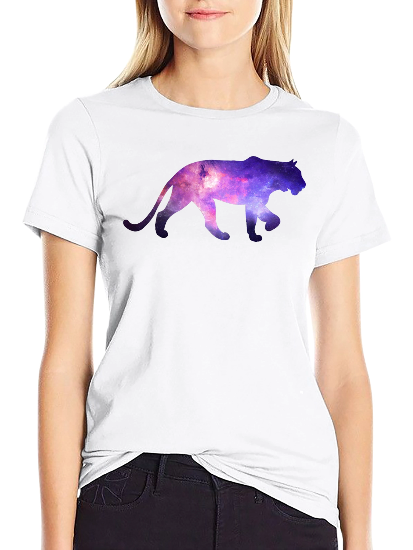 Galaxy Cat Graphic T-Shirt - Mens Crew Neck